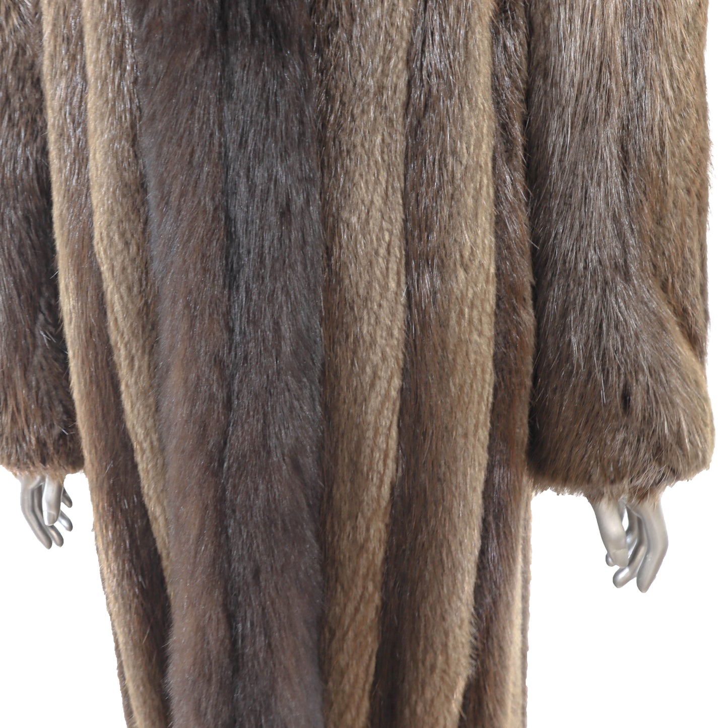 Beaver Coat with Fox Tuxedo- Size XXXL