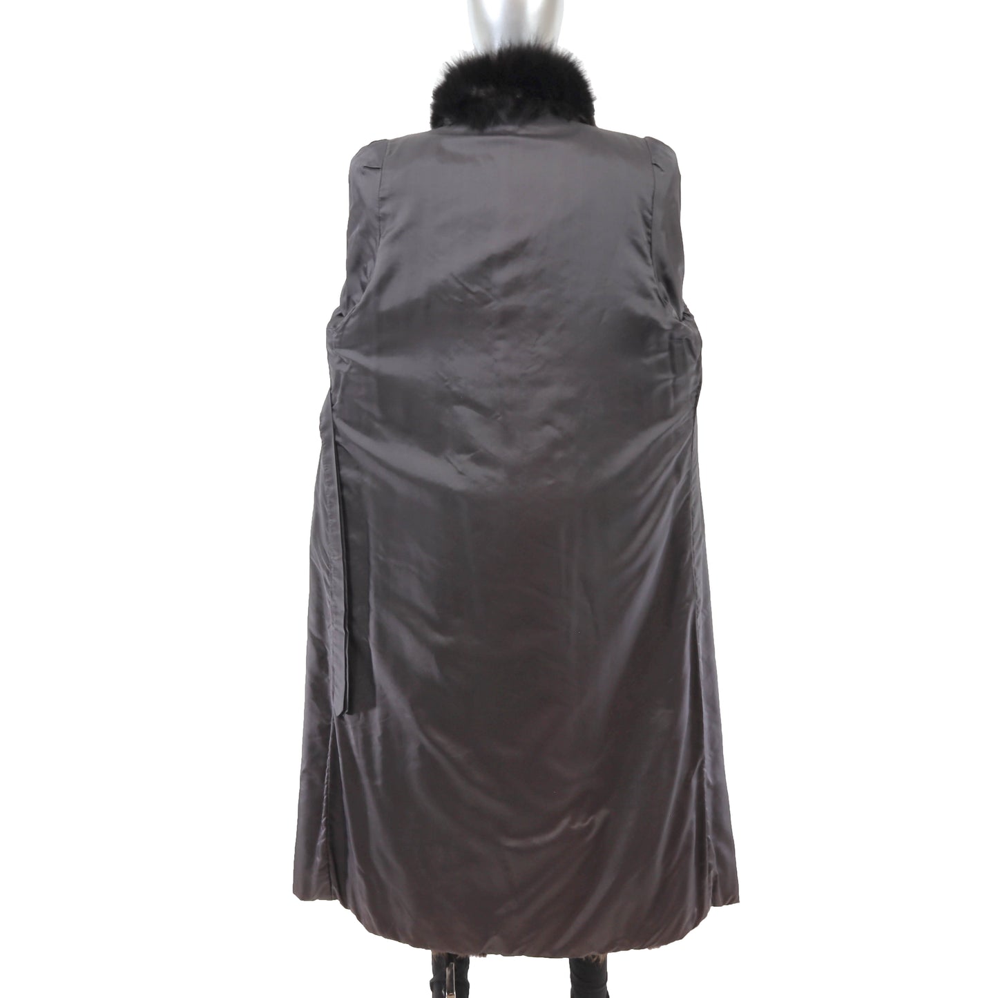 Beaver Coat with Fox Tuxedo- Size L