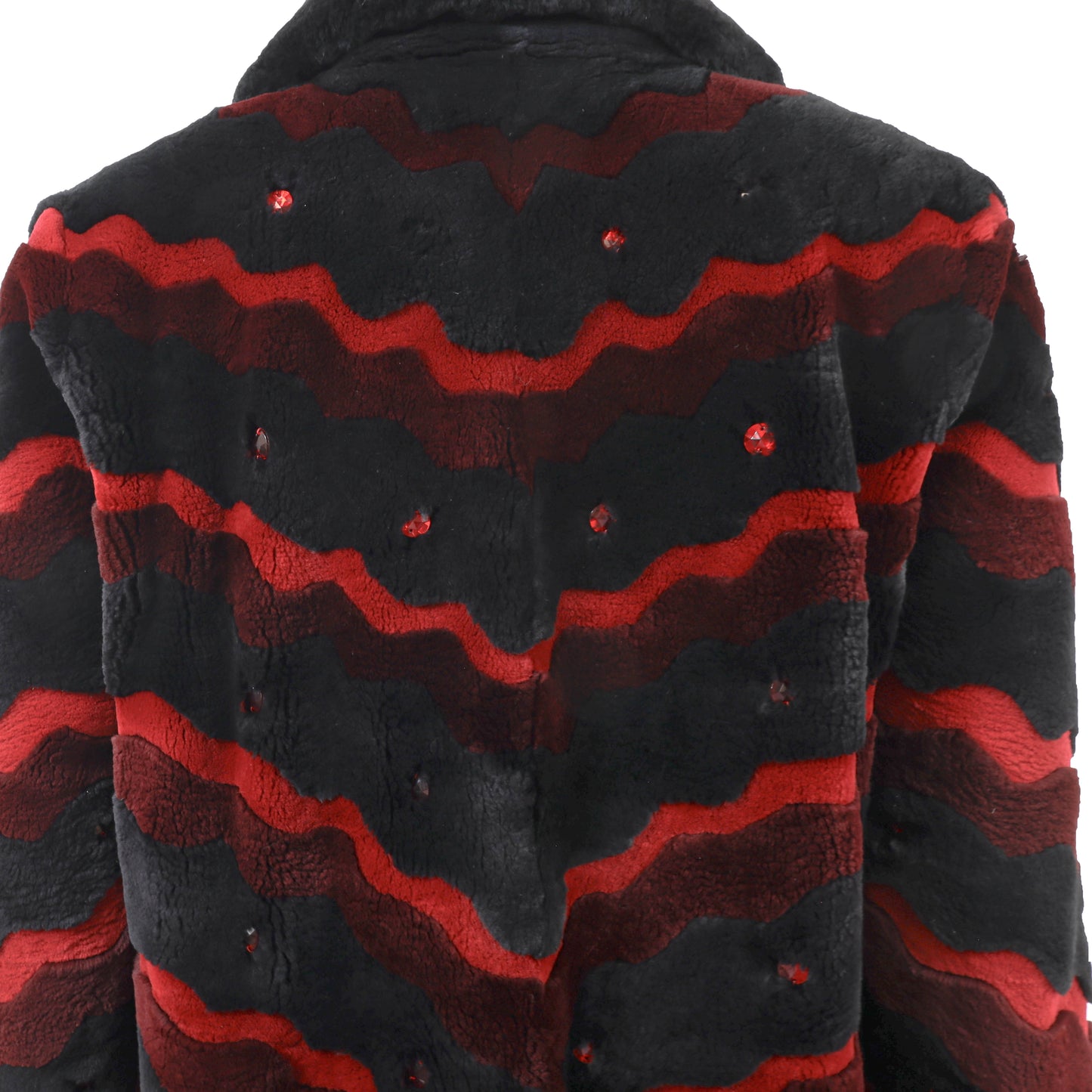 Zuki Sheared Beaver 3/4 Coat with Design- Size M