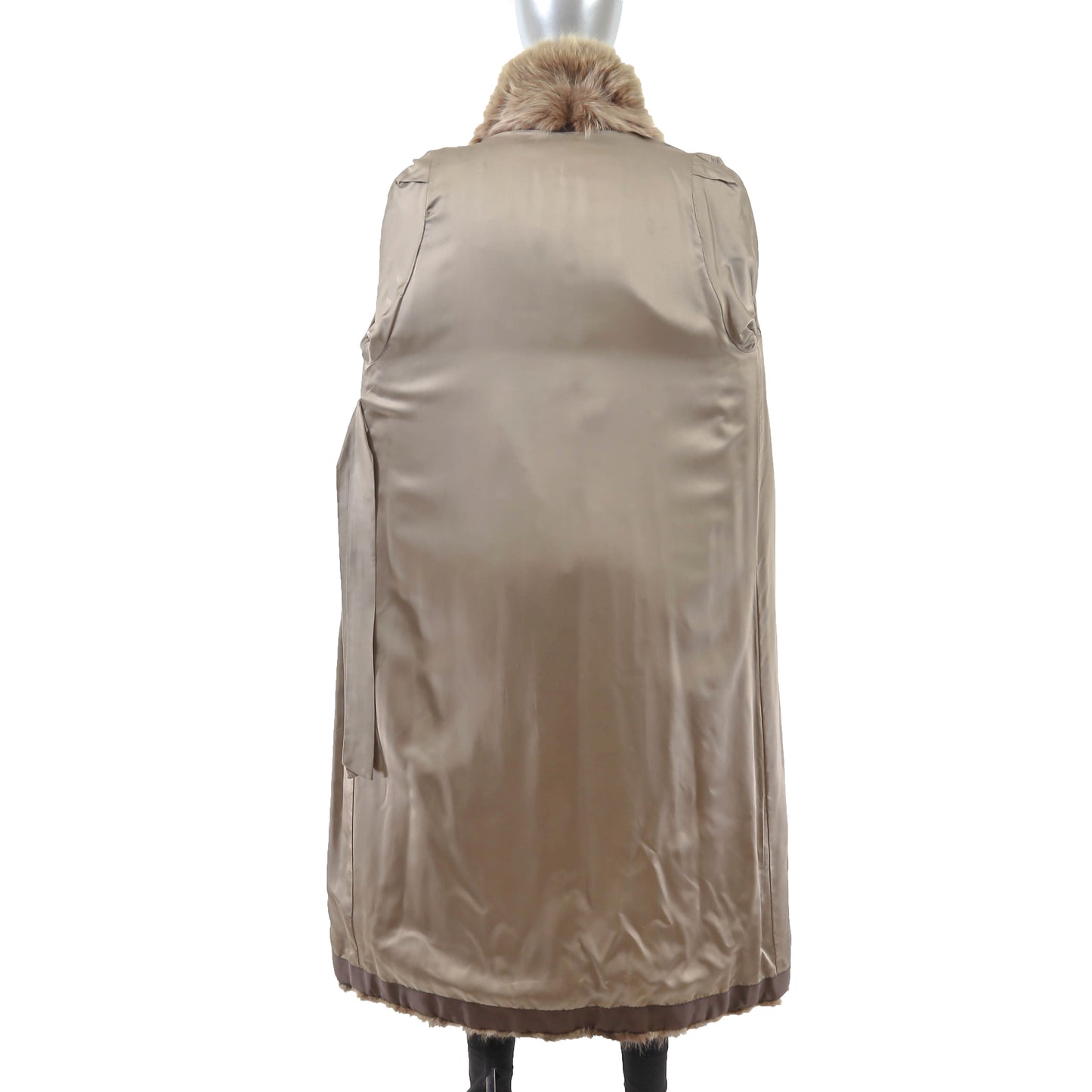 Beaver Coat with Fox Collar and Sleeves- Size M