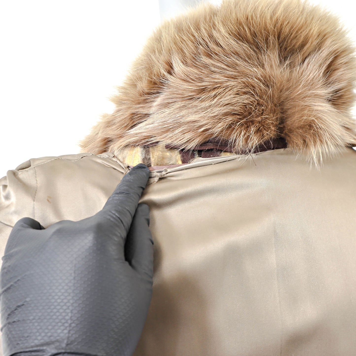 Beaver Coat with Fox Collar and Sleeves- Size M