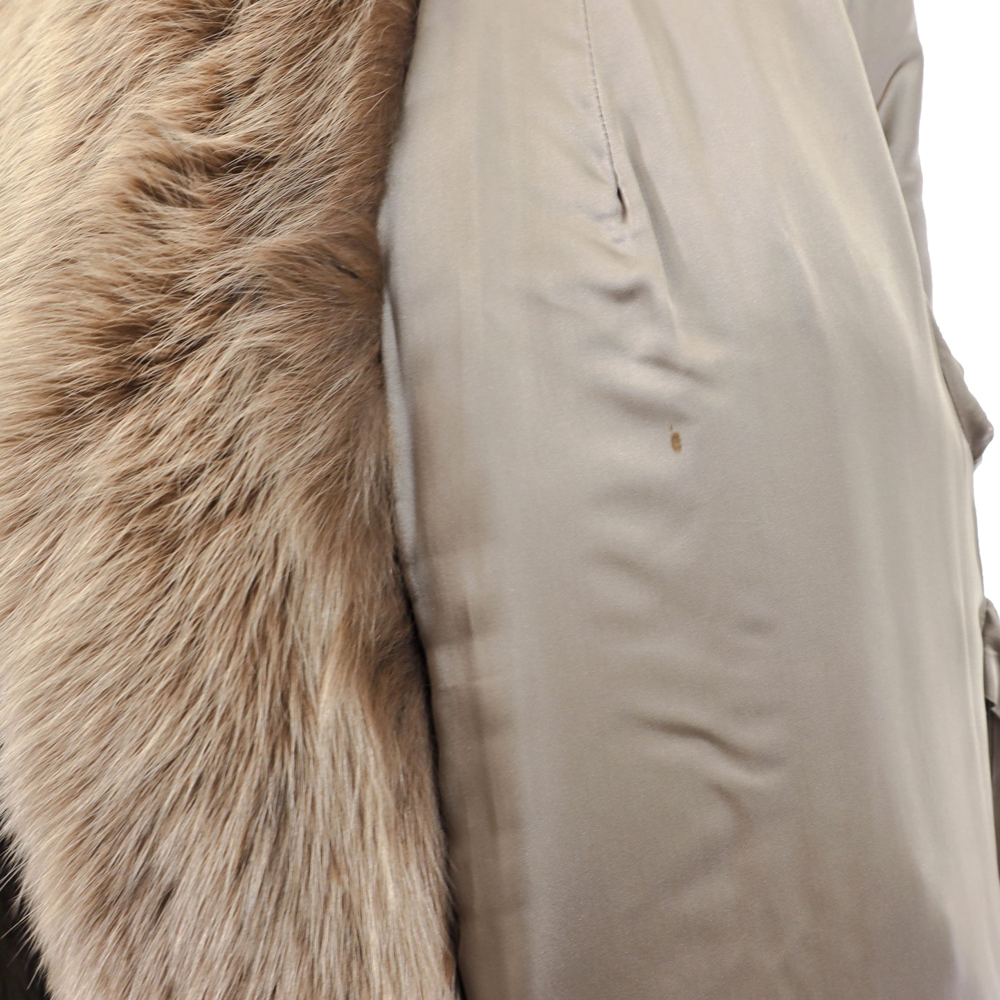 Beaver Coat with Fox Collar and Sleeves- Size M