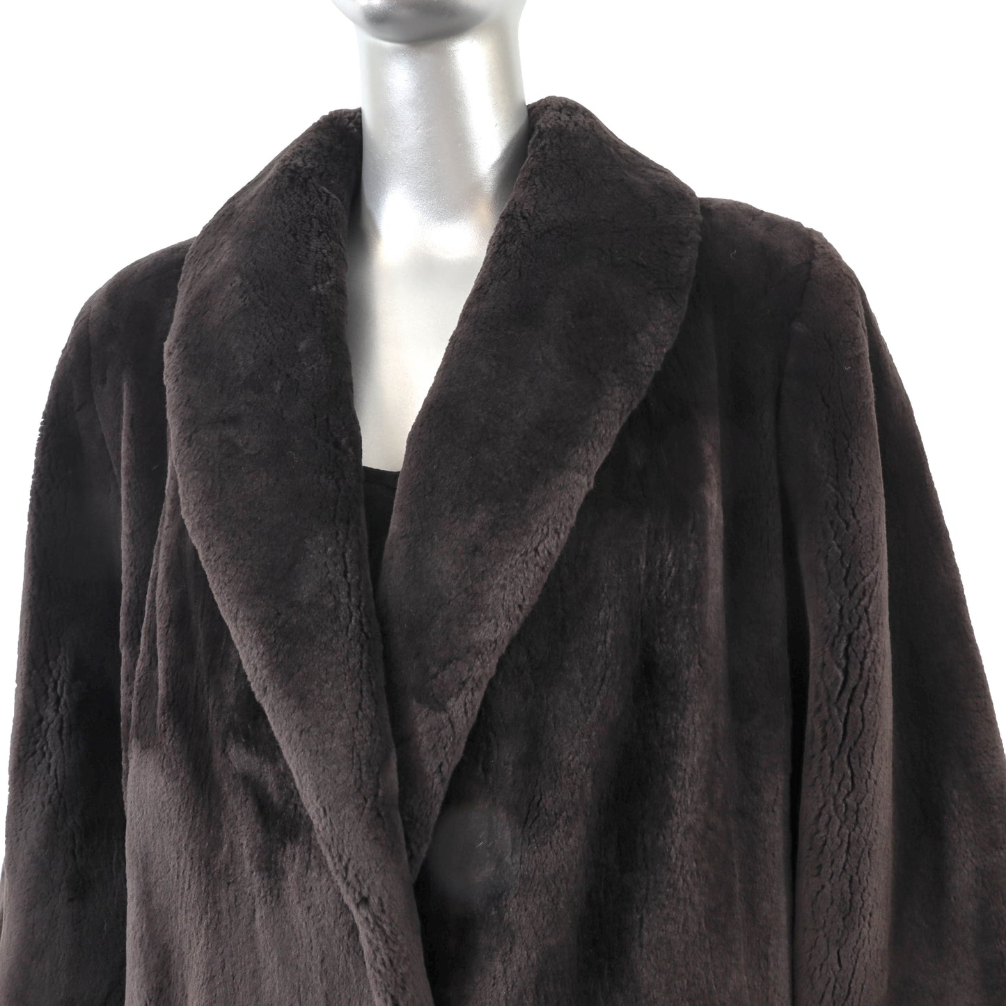 Bill Blass Dark Brown Sheared Beaver 3/4 Coat- Size XL
