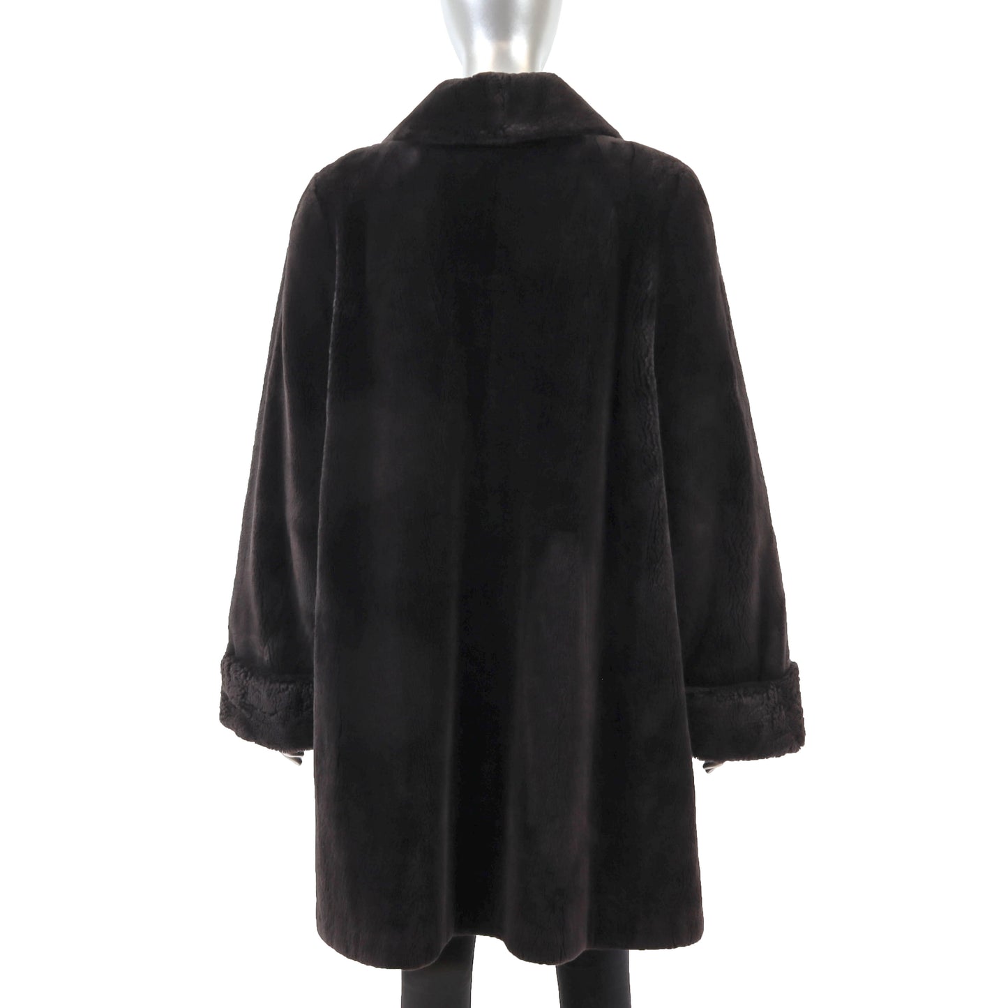Bill Blass Dark Brown Sheared Beaver 3/4 Coat- Size XL