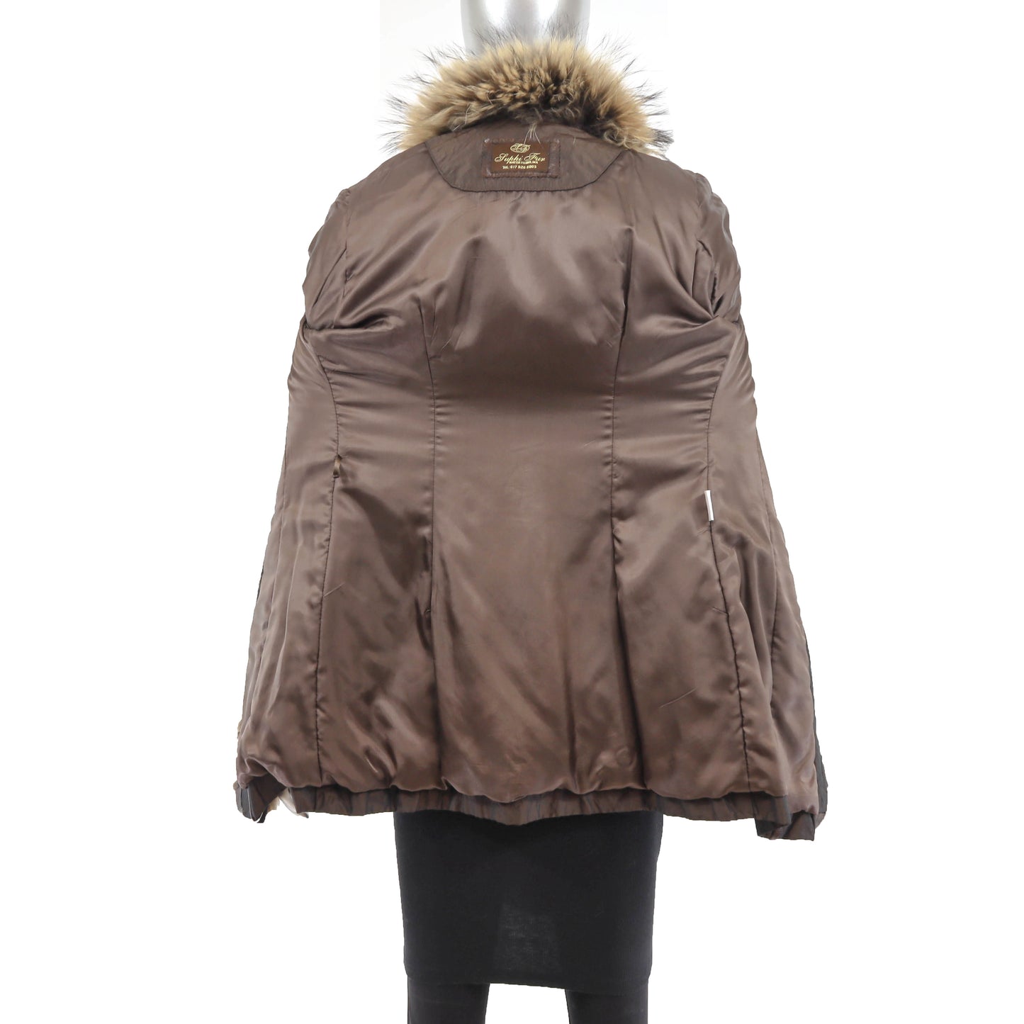 Taffeta Jacket with Finn Raccoon Tuxedo- Size S