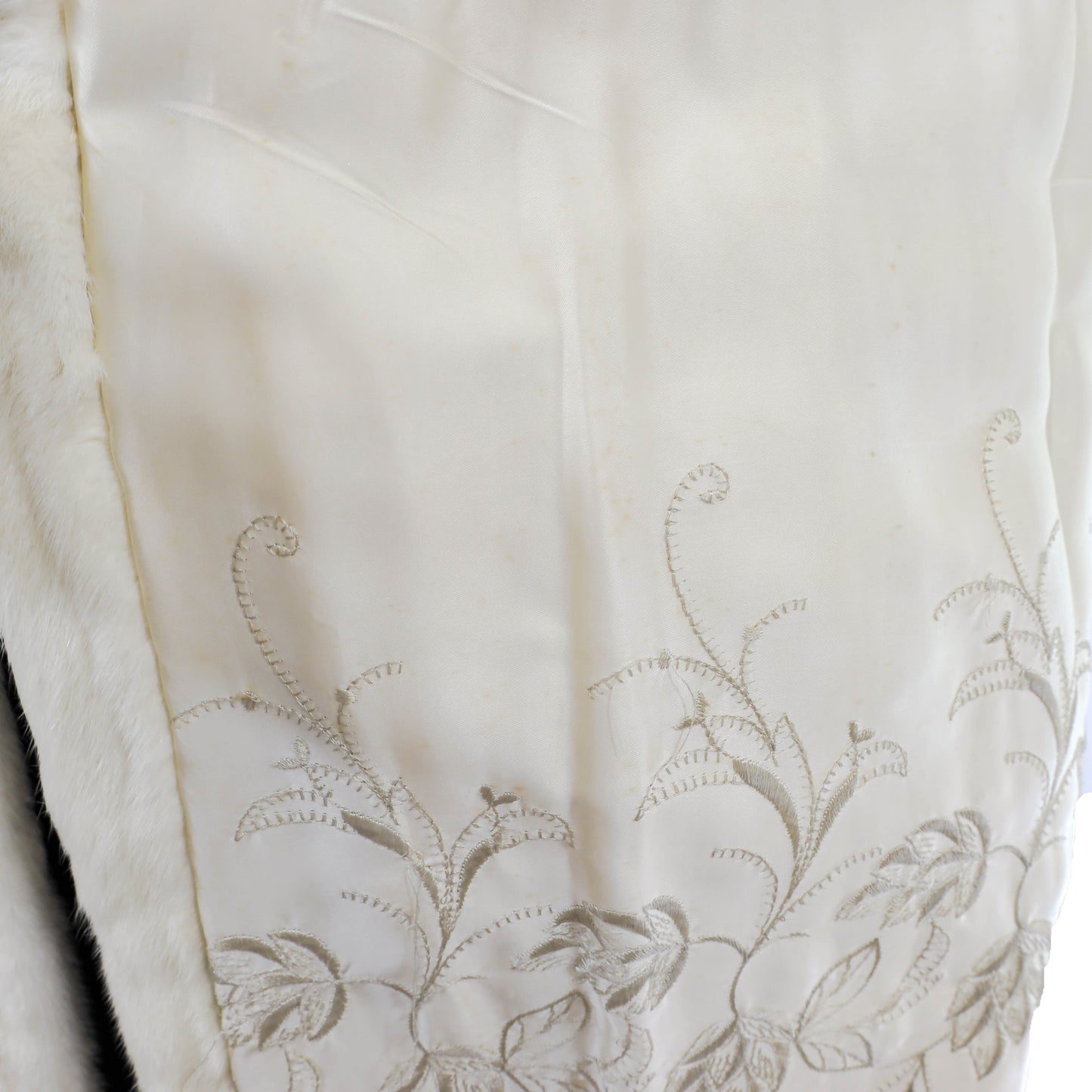White Ermine 3/4 Coat- Size L