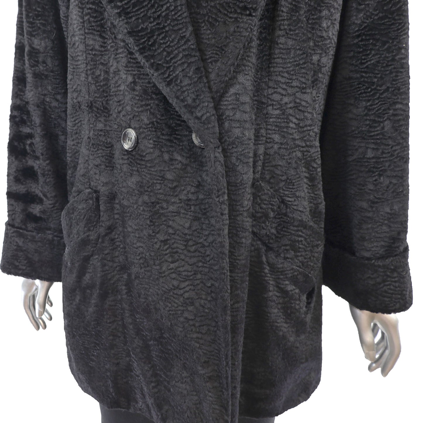 Black Faux Fur Jacket- Size M