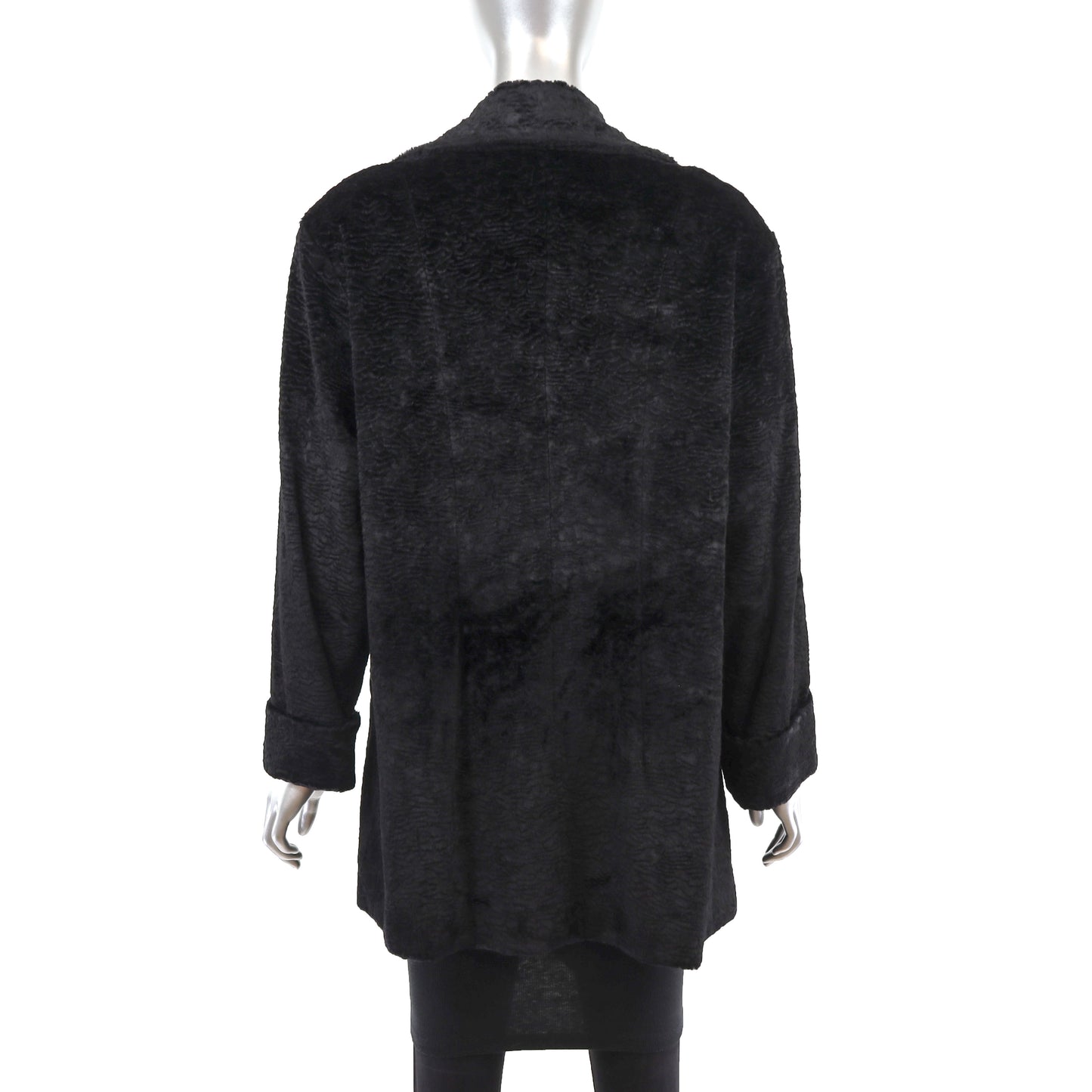 Black Faux Fur Jacket- Size M