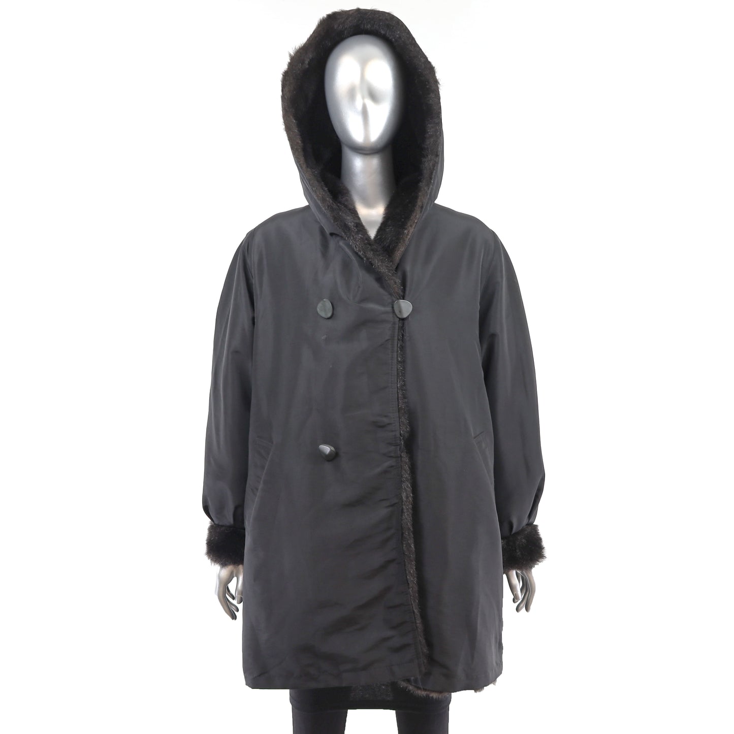 Faux Fur Stroller Reversible to Taffeta- Size M