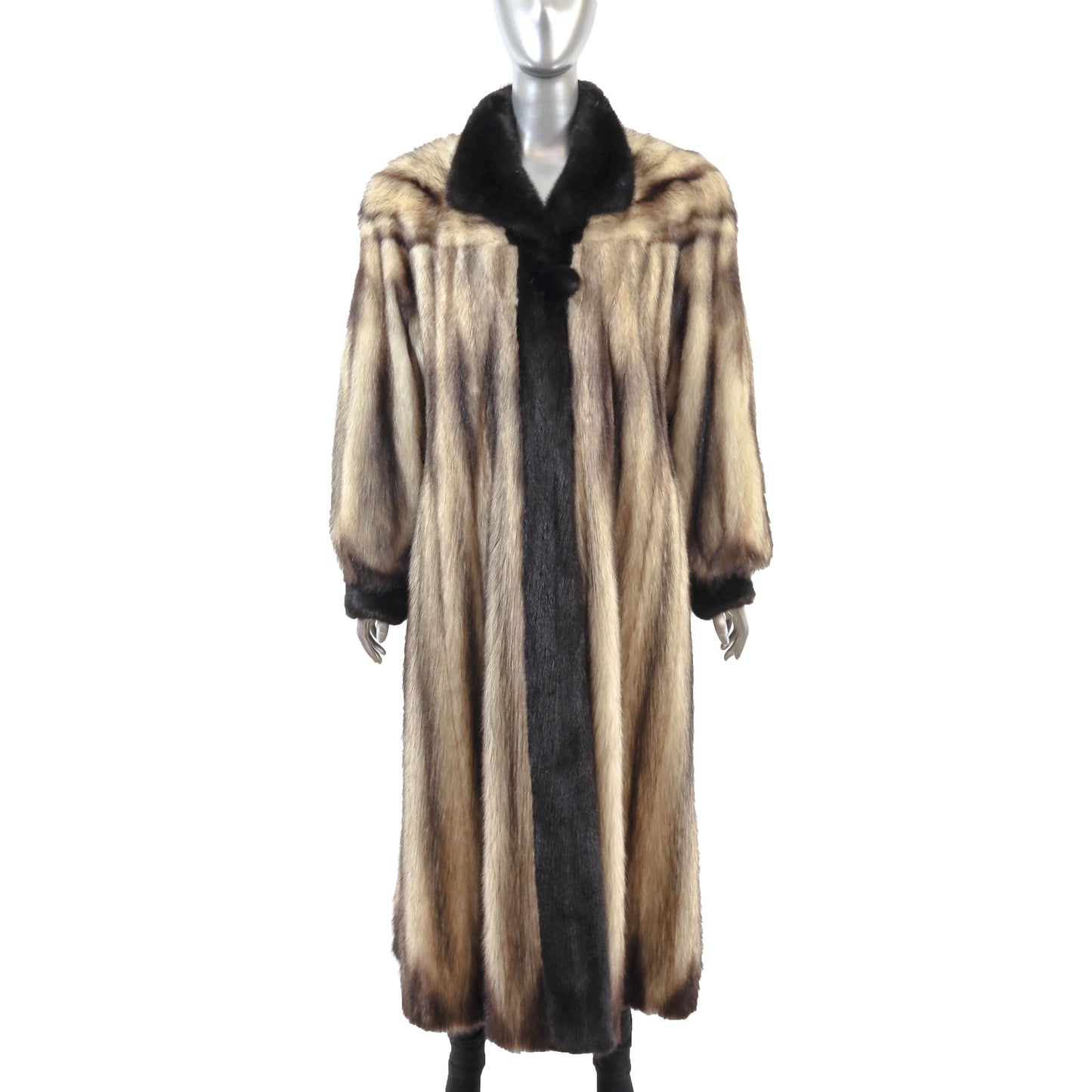 Fitch Coat with Mink Trim- Size L