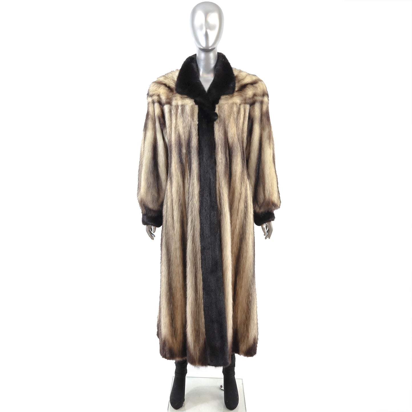 Fitch Coat with Mink Trim- Size L