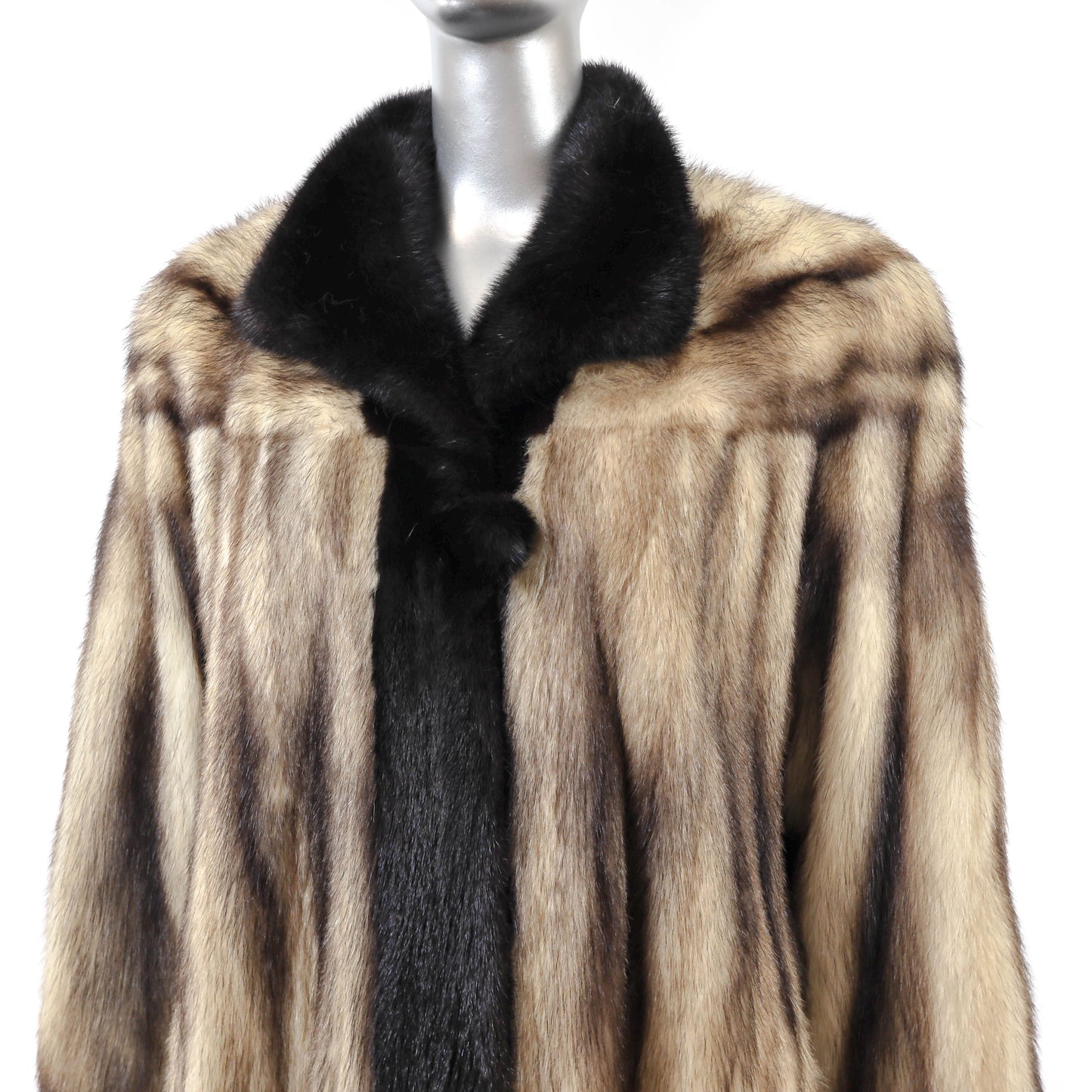 Fitch Coat with Mink Trim- Size L