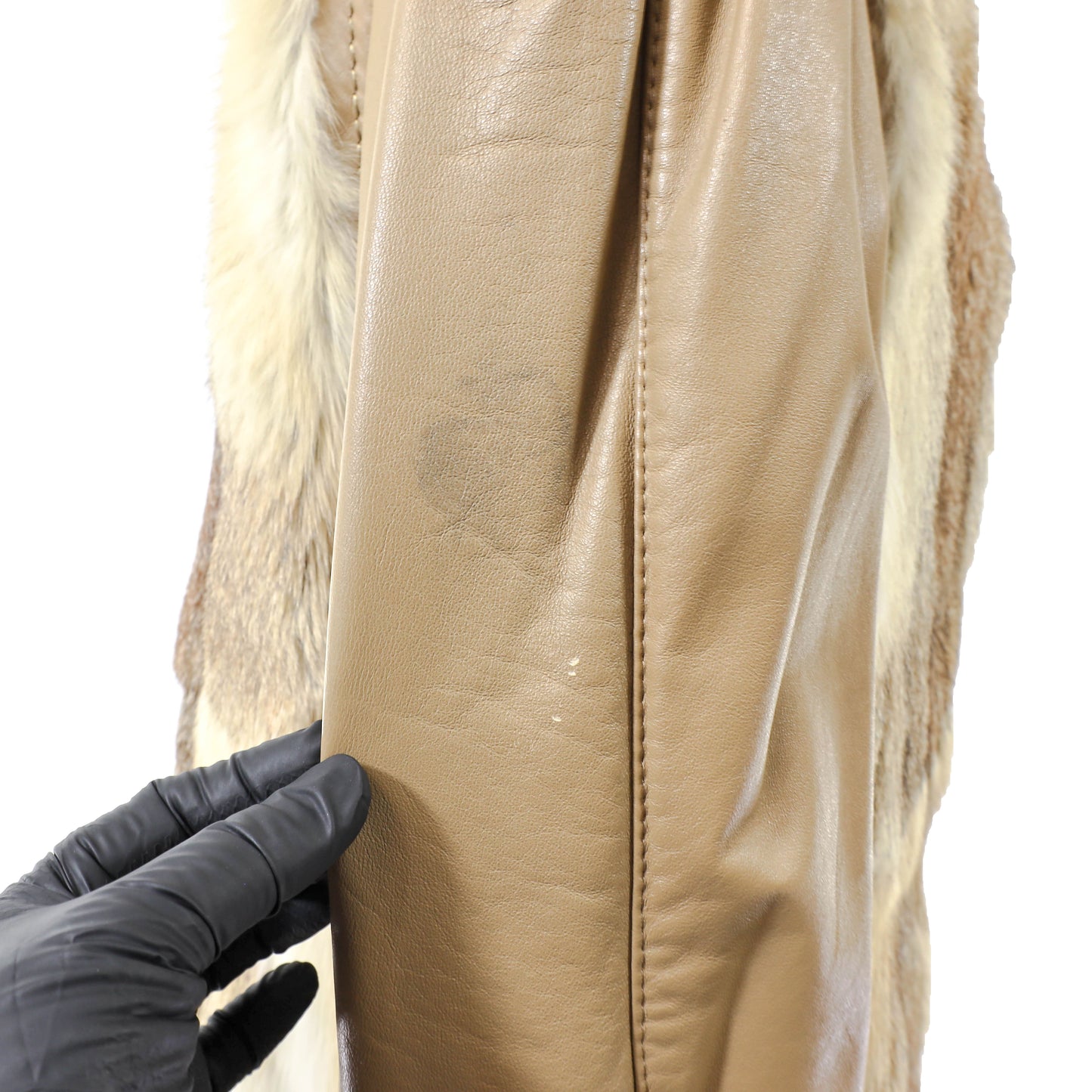 Fox and Leather Jacket- Size M