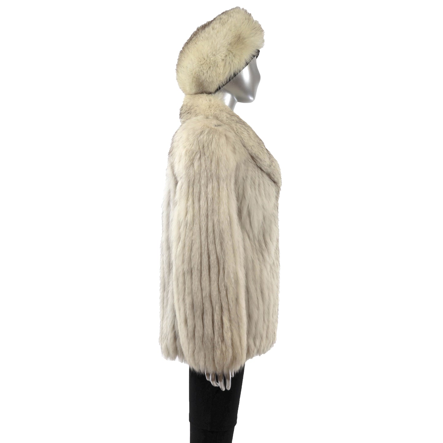 Fox Jacket with Matching Hat- Size M