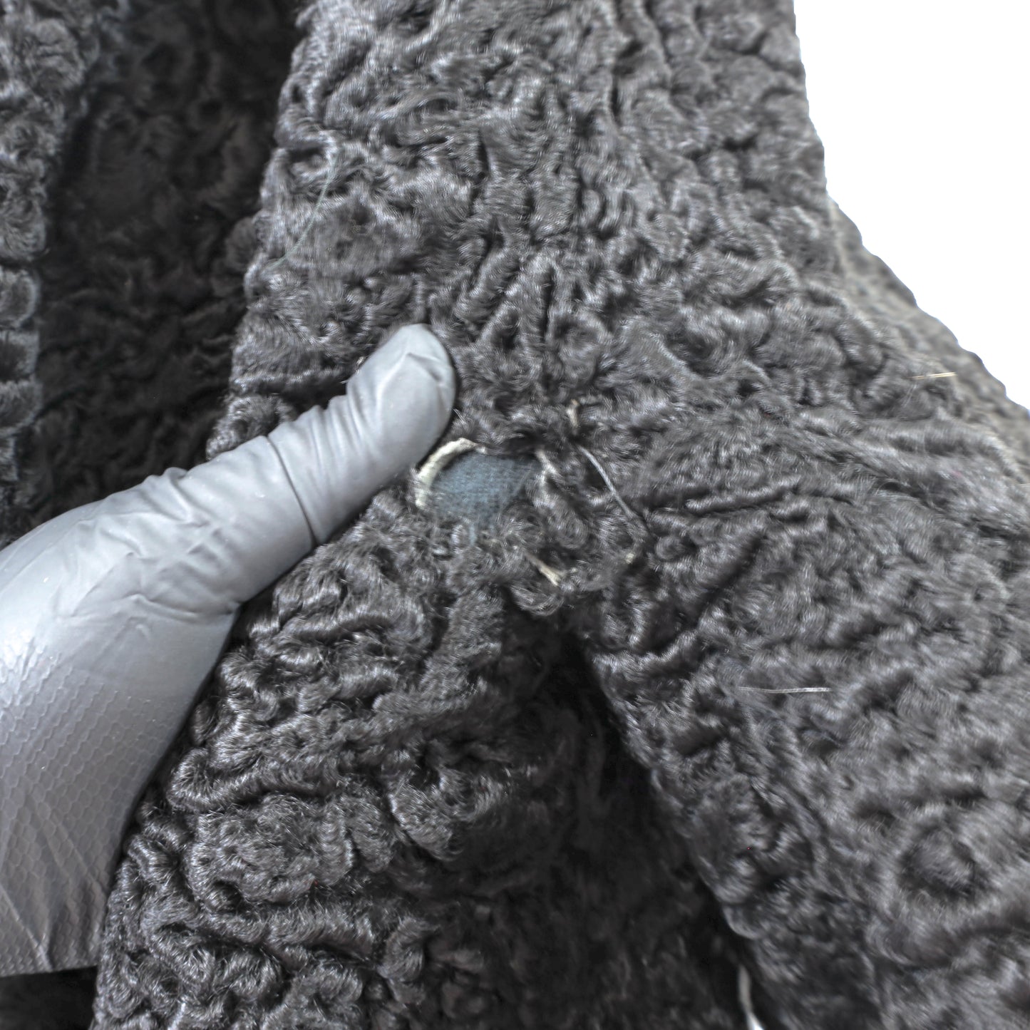 Persian Black Lamb Coat with Mink Collar- Size XL