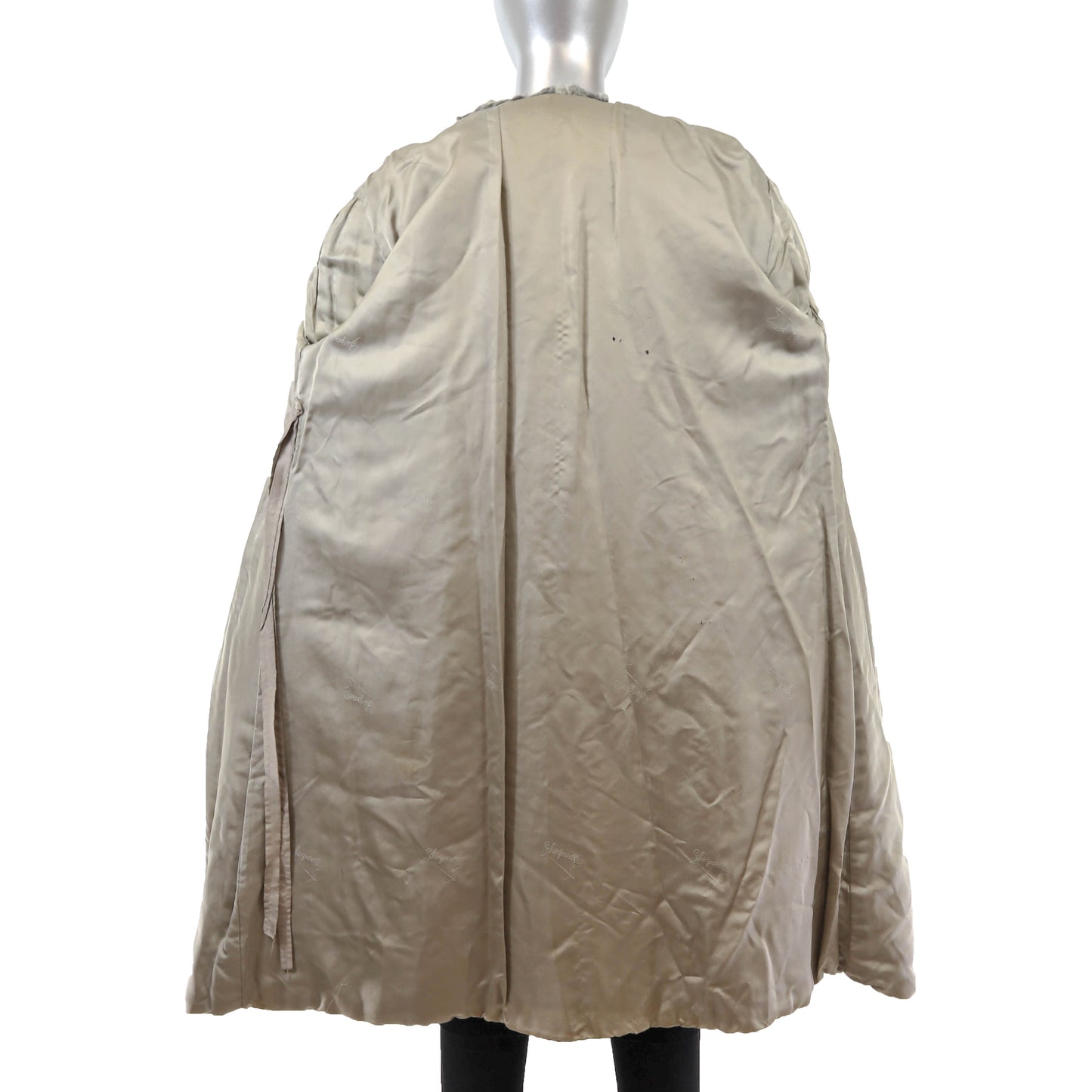 Grey Persian Lamb Coat with Mink Trim- Size M