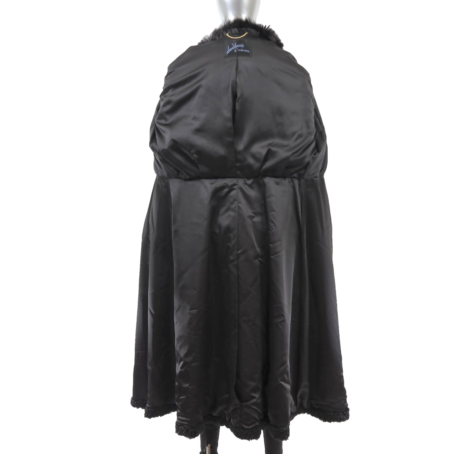 Black Lamb Coat with Fox Collar- Size M