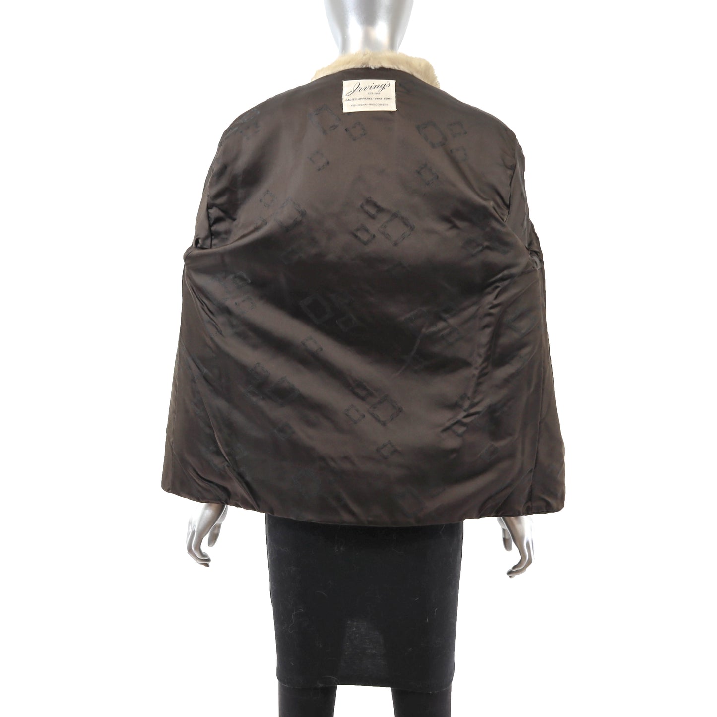 Brown Lamb Jacket with Mink Collar- Size M