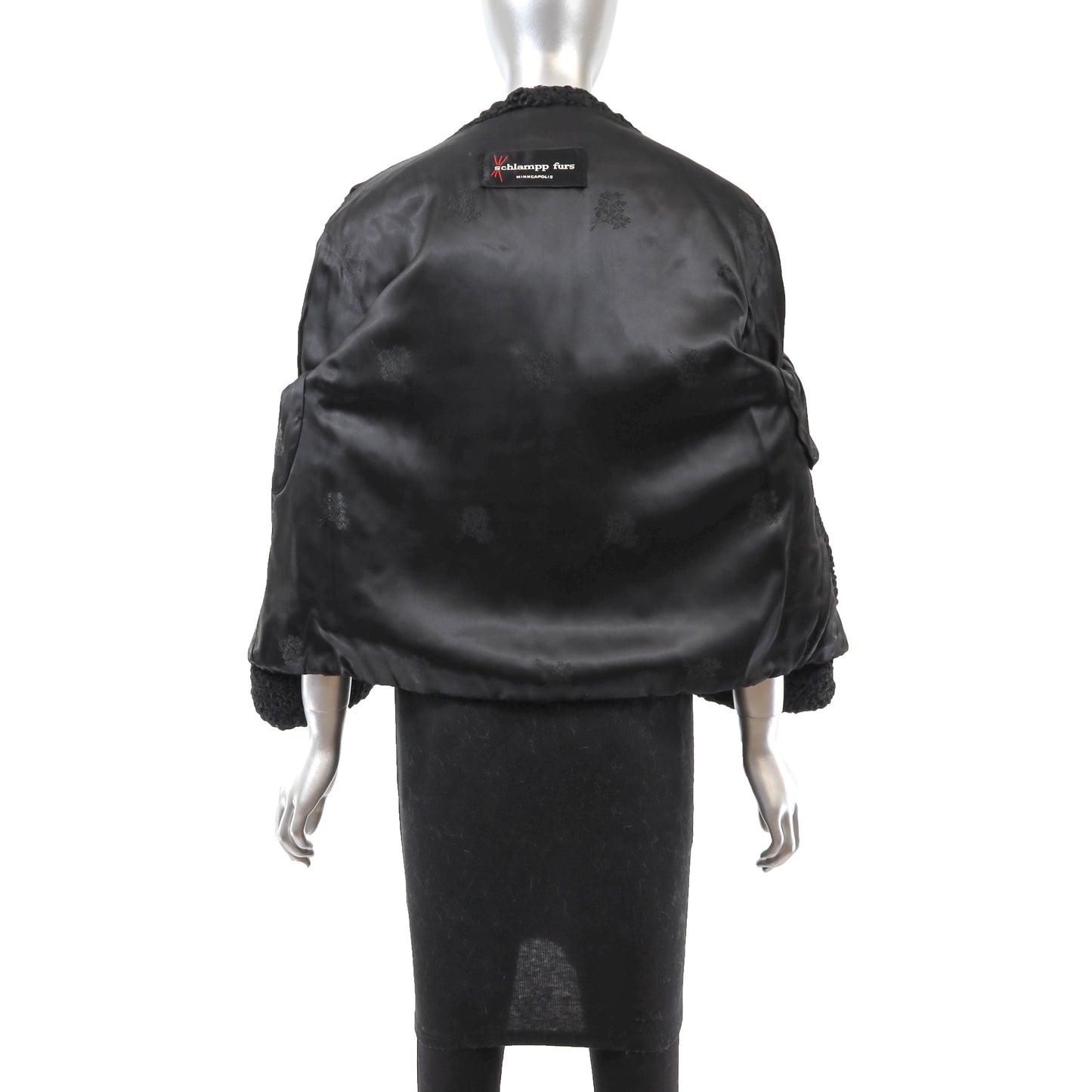 Black Persian Lamb Jacket- Size L