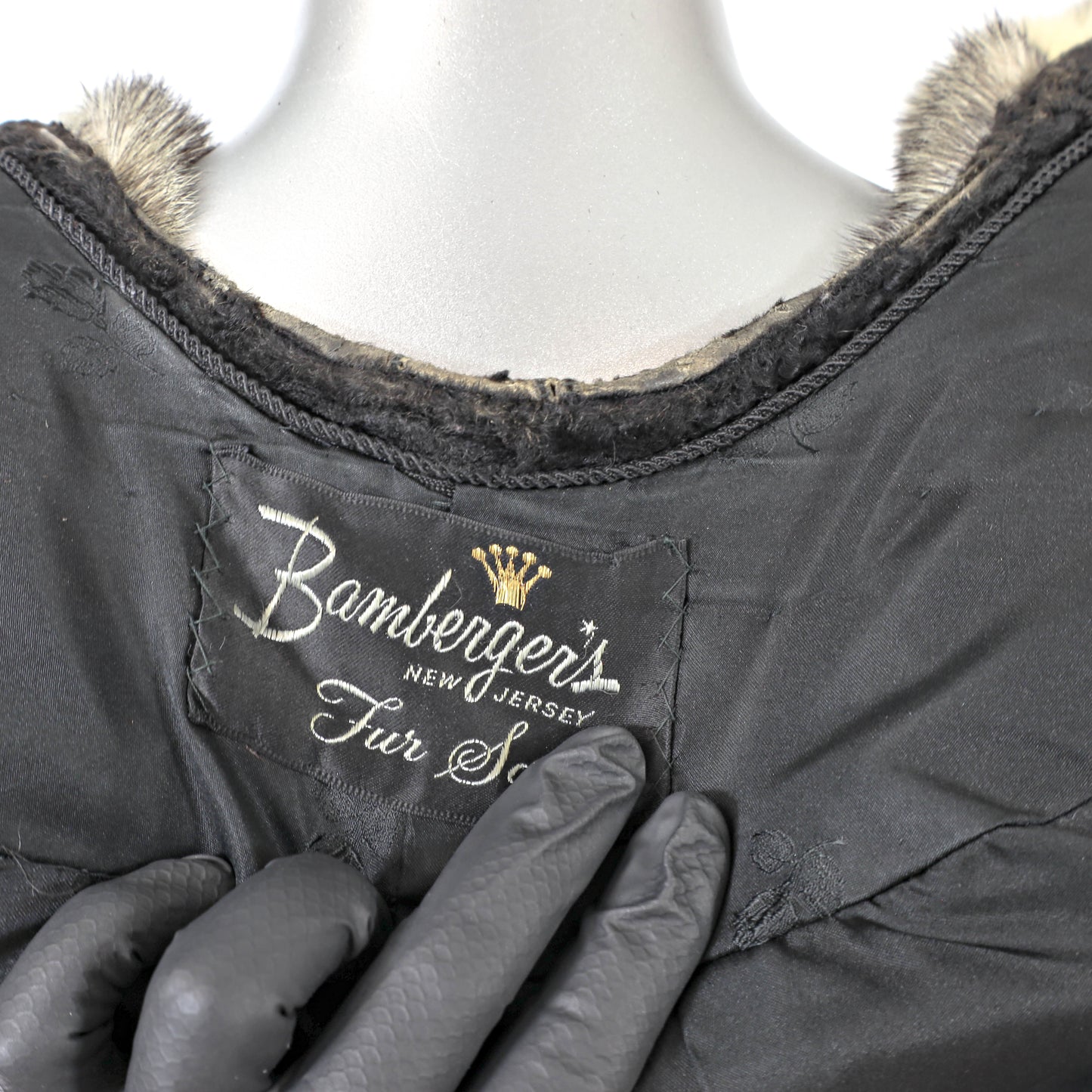 Black Lamb Jacket with Mink Trim- Size S