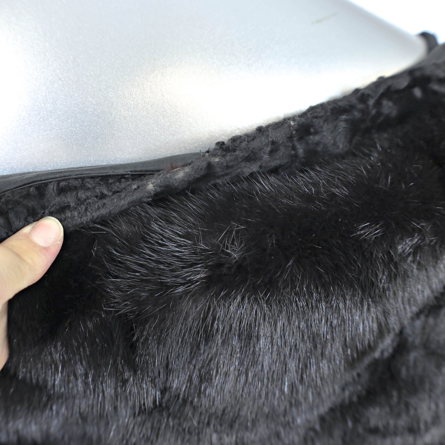 Persian Lamb Jacket with Mink Collar- Size L