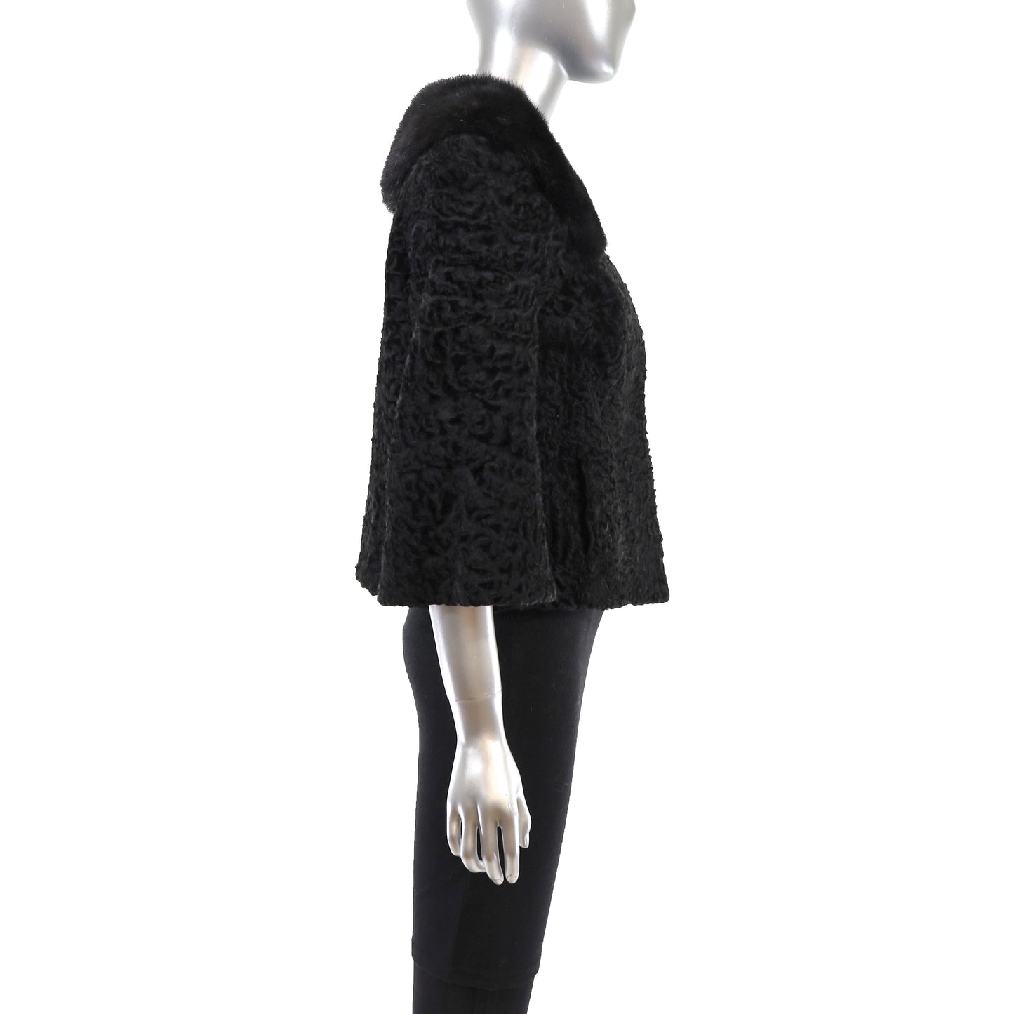 Persian Lamb Jacket with Mink Collar- Size S