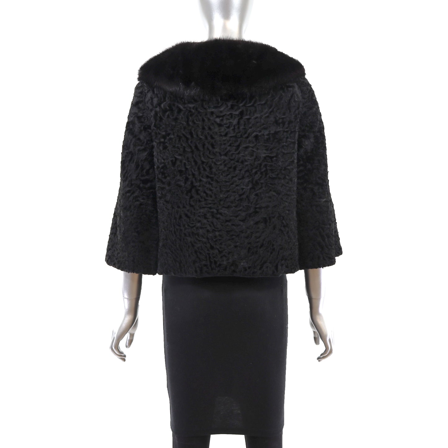 Persian Lamb Jacket with Mink Collar- Size S