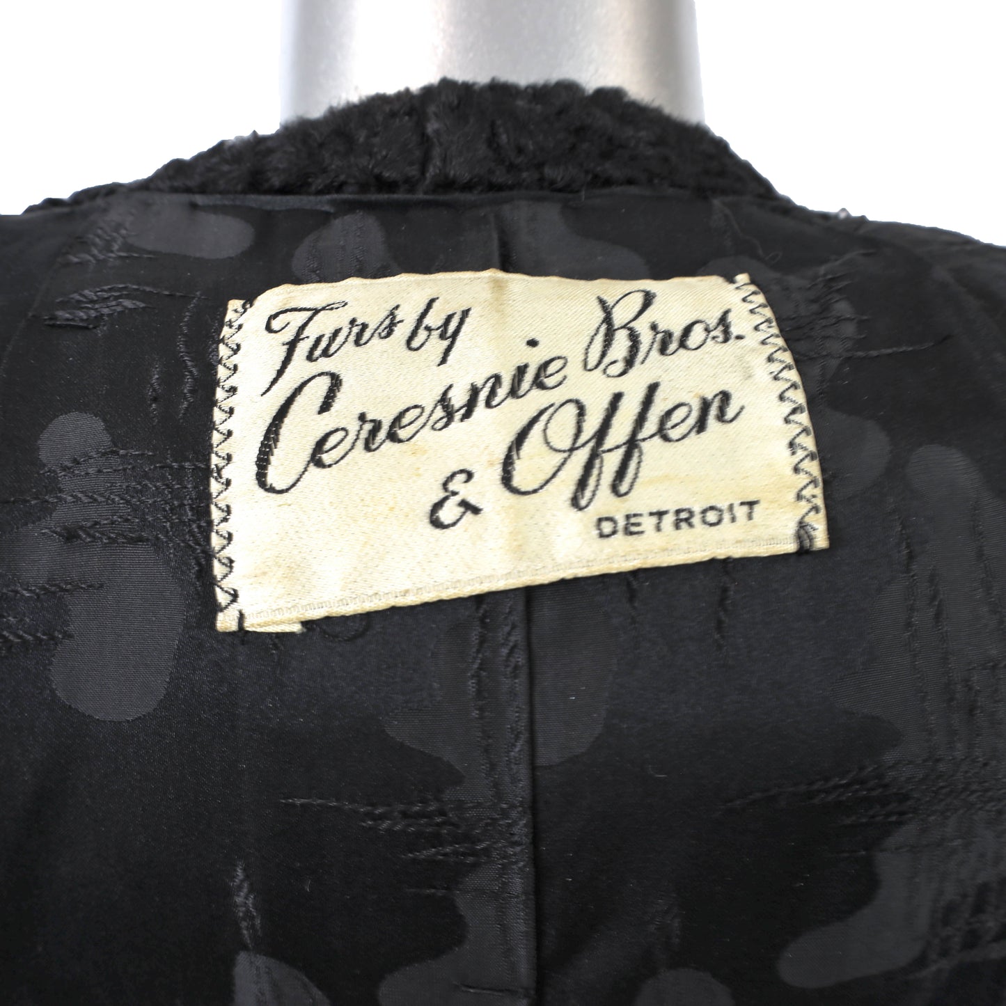 Black Lamb Jacket with Mink Trim- Size M