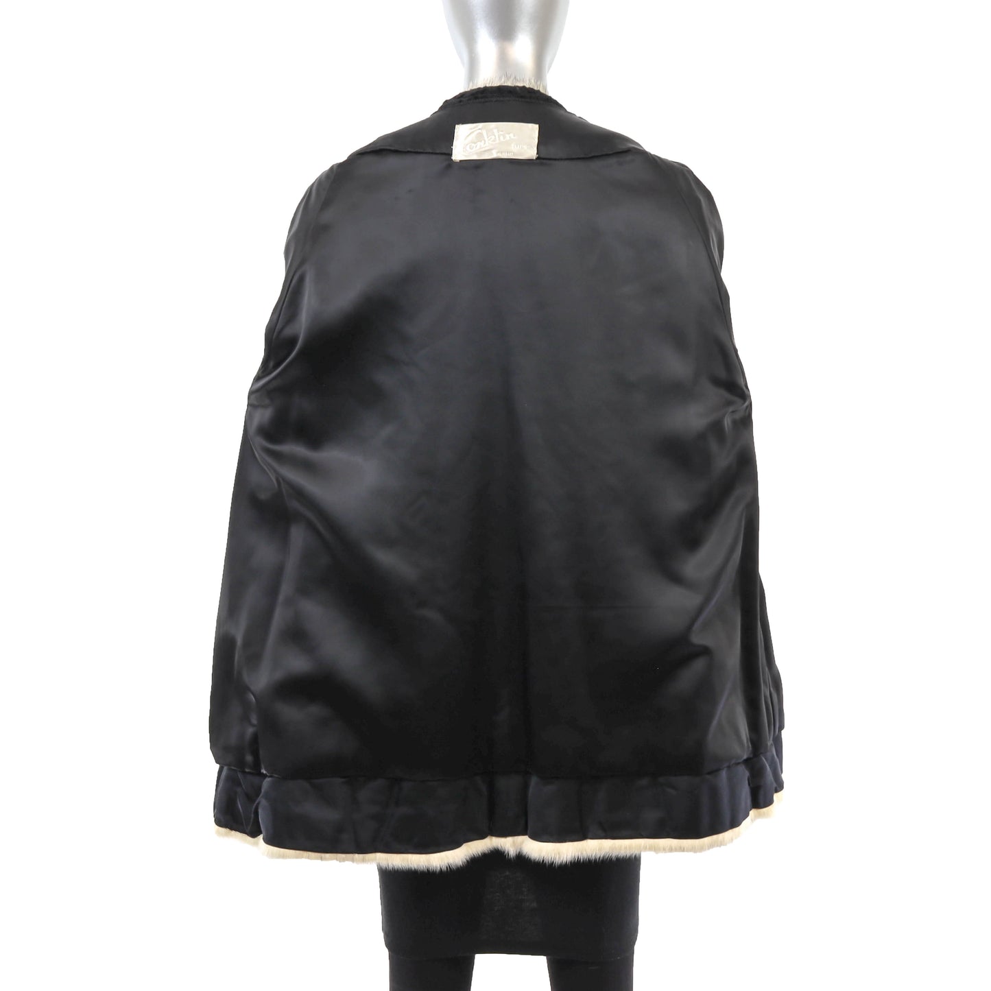 Black Lamb Stroller with Mink Trim- Size L