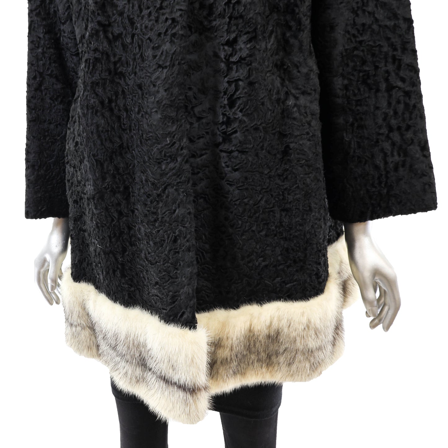 Black Lamb Stroller with Mink Trim- Size L
