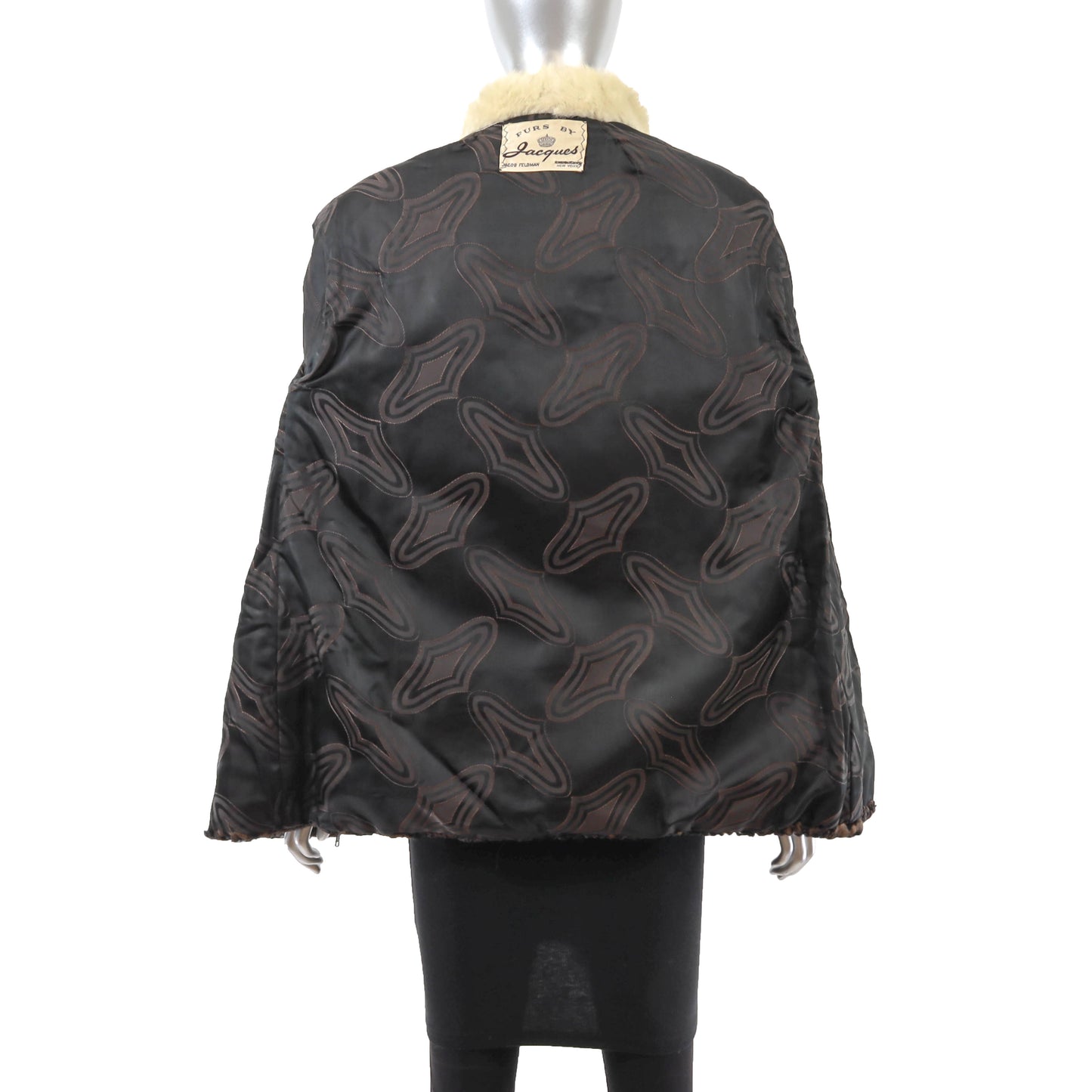 Brown Lamb Jacket with Mink Collar- Size M