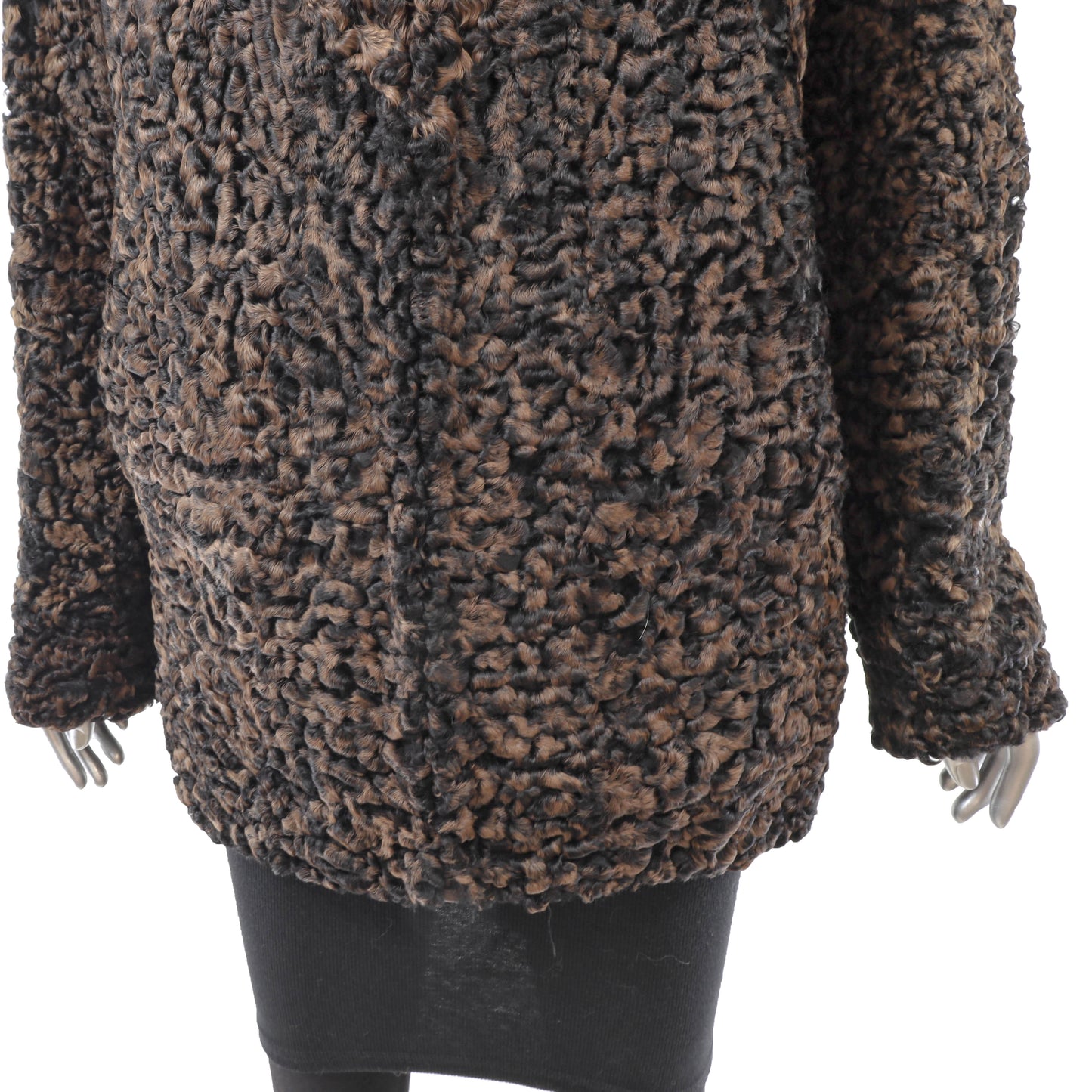Brown Lamb Jacket with Mink Collar- Size M