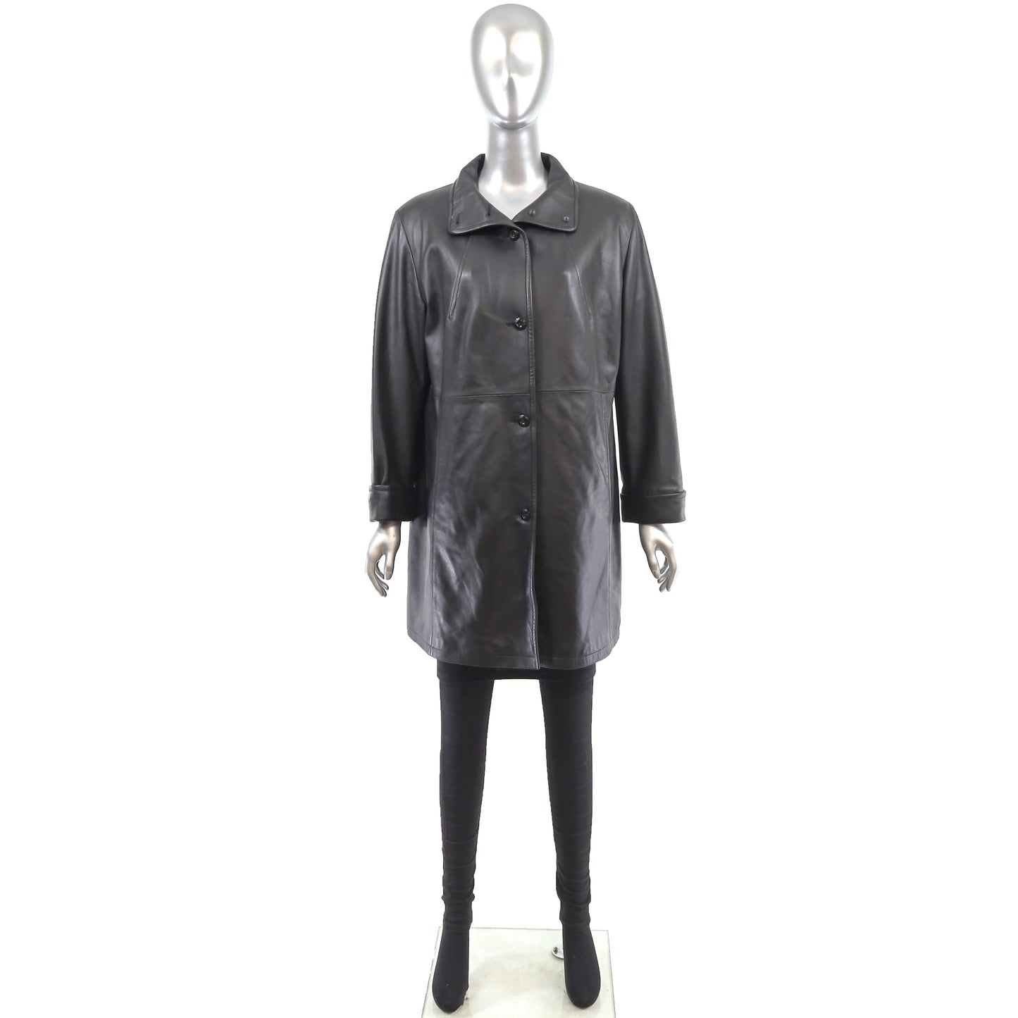 Leather Coat- Size L