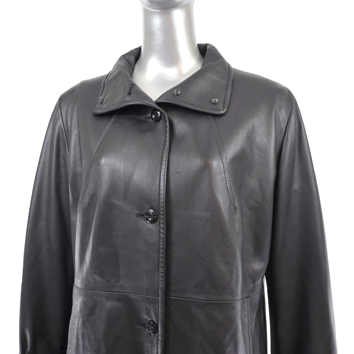 Leather Coat- Size L
