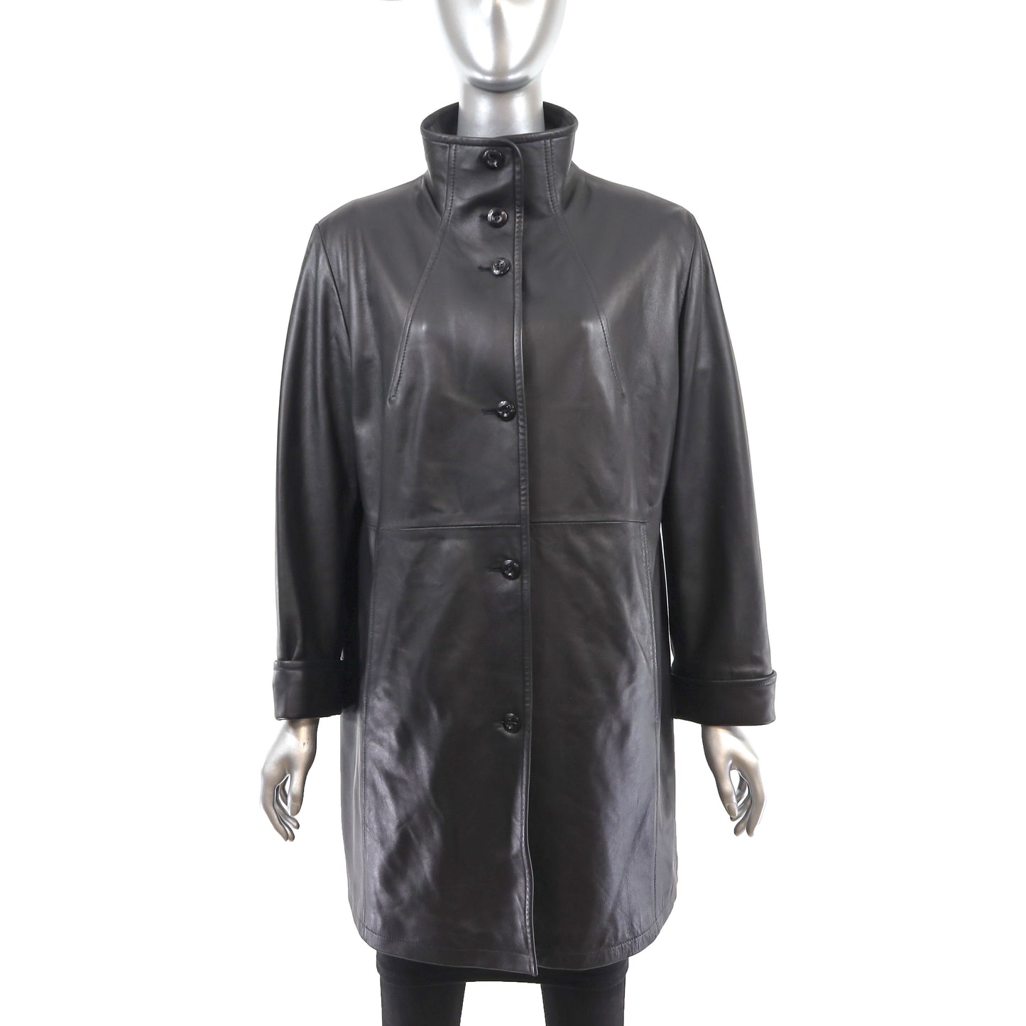 Leather Coat- Size L