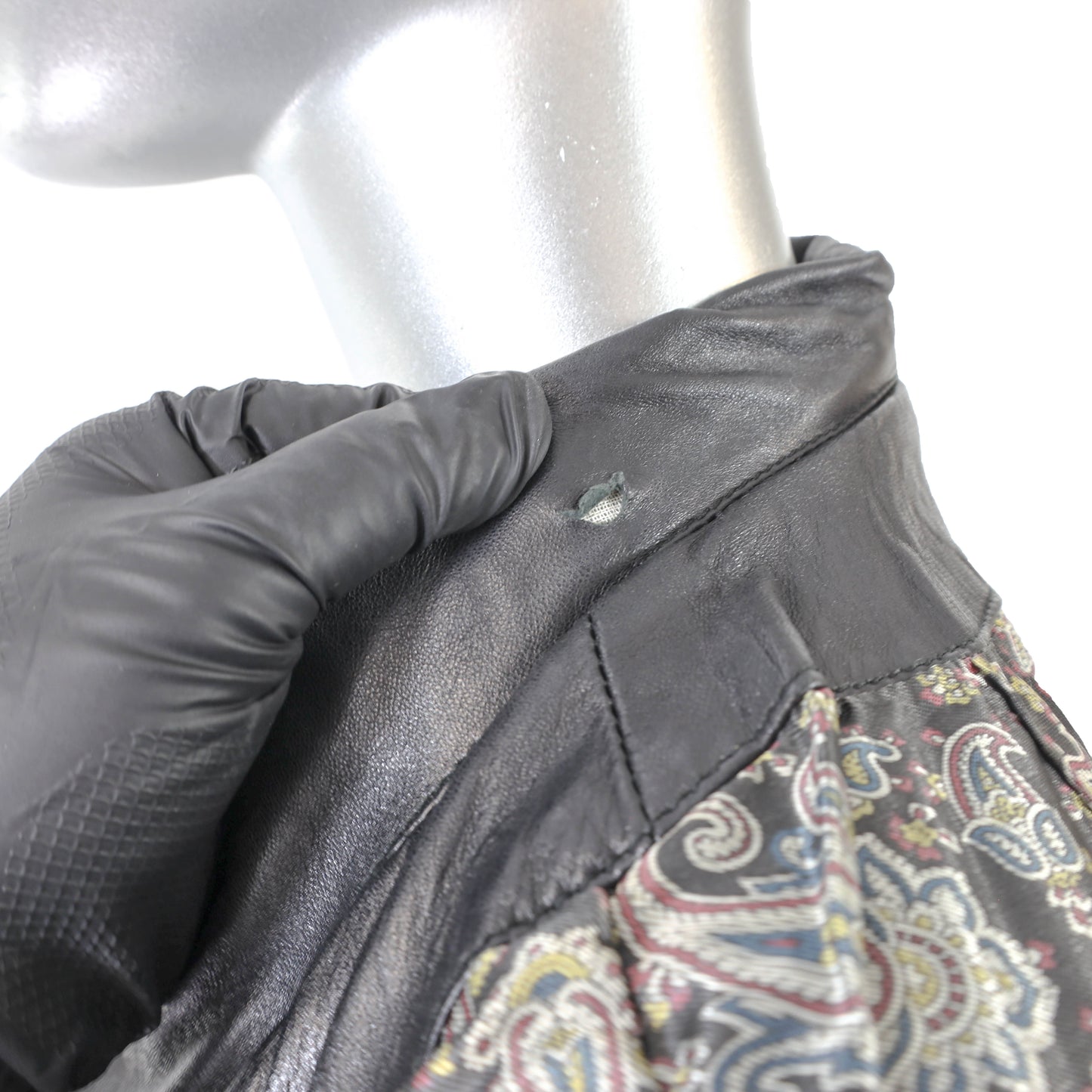 Black Leather Coat- Size S