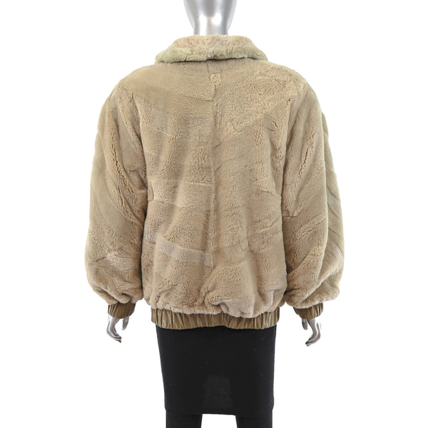 Sheared Beaver Jacket Reversible to Leather- Size S