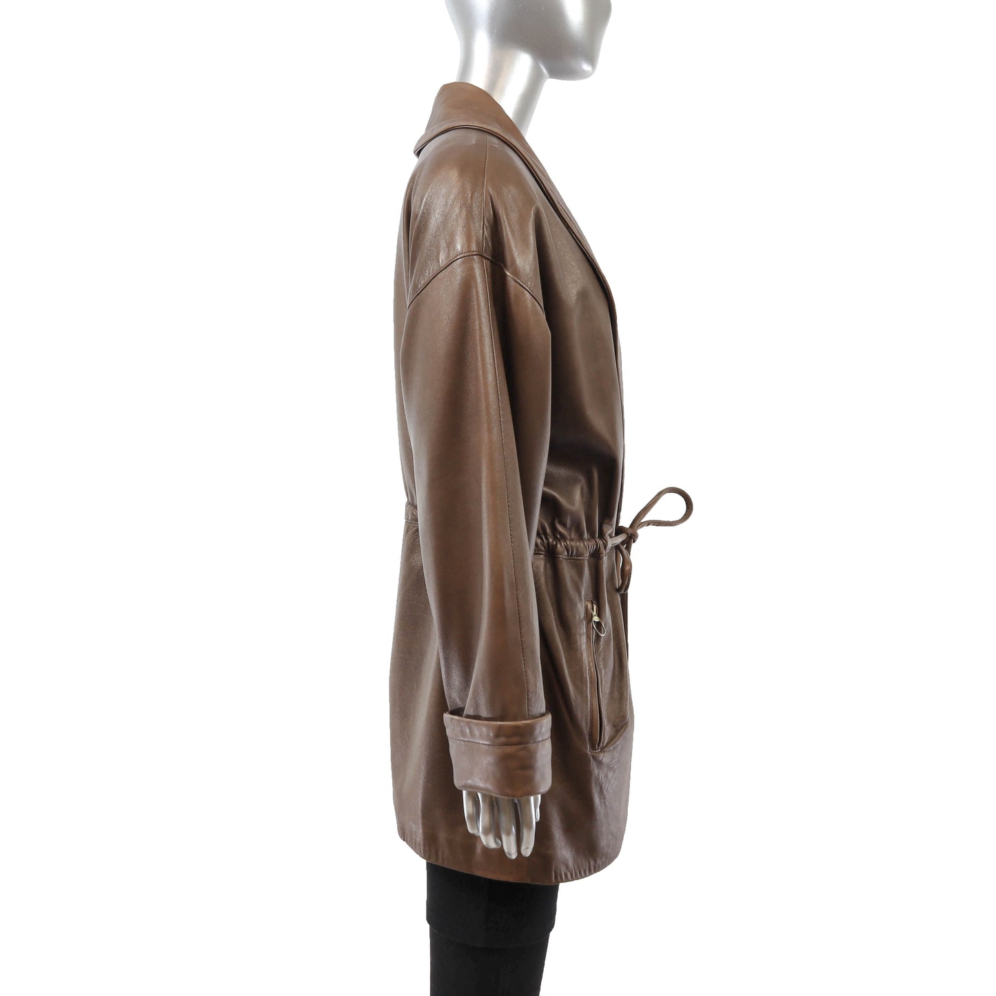 Brown Leather Jacket- Size L