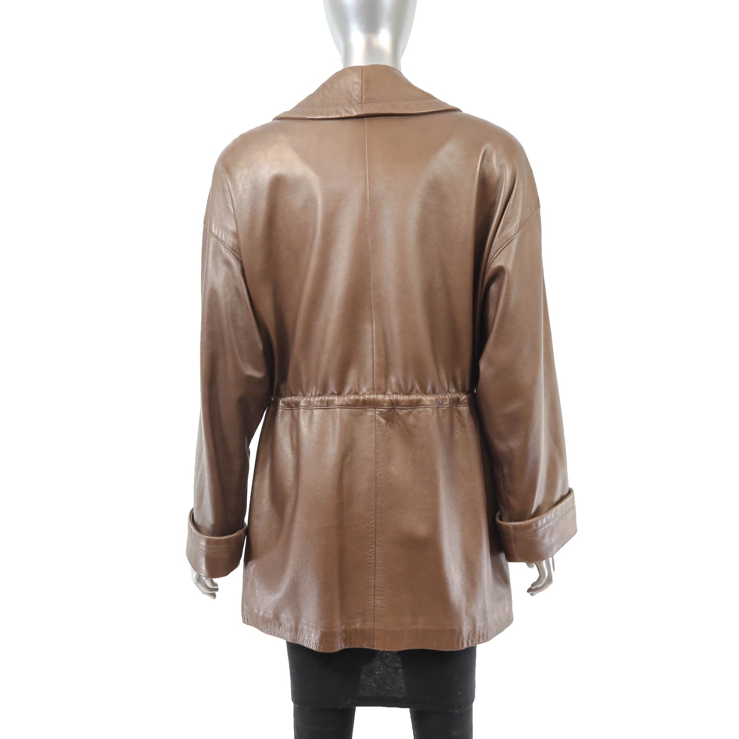 Brown Leather Jacket- Size L