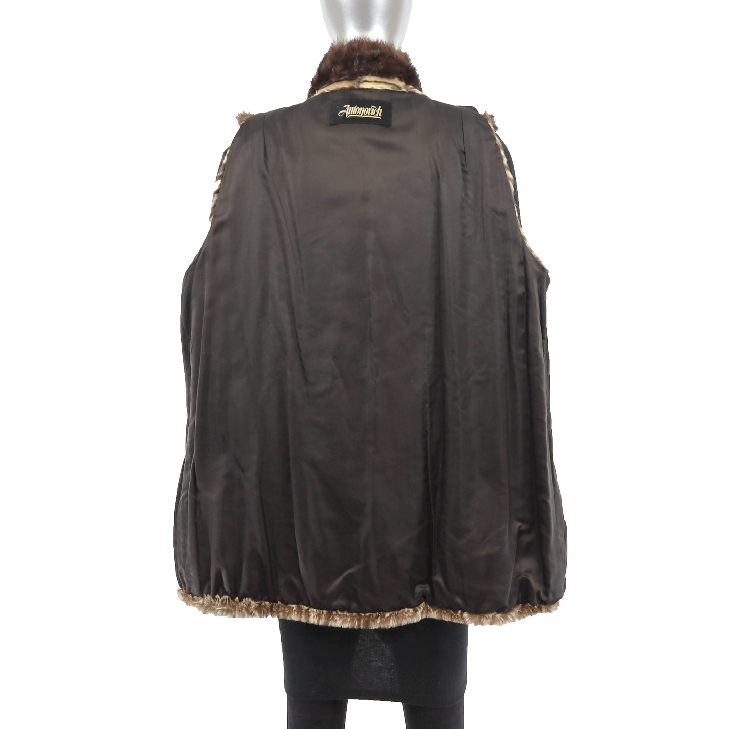 Lippie Cat Vest with Mink Trim- Size M