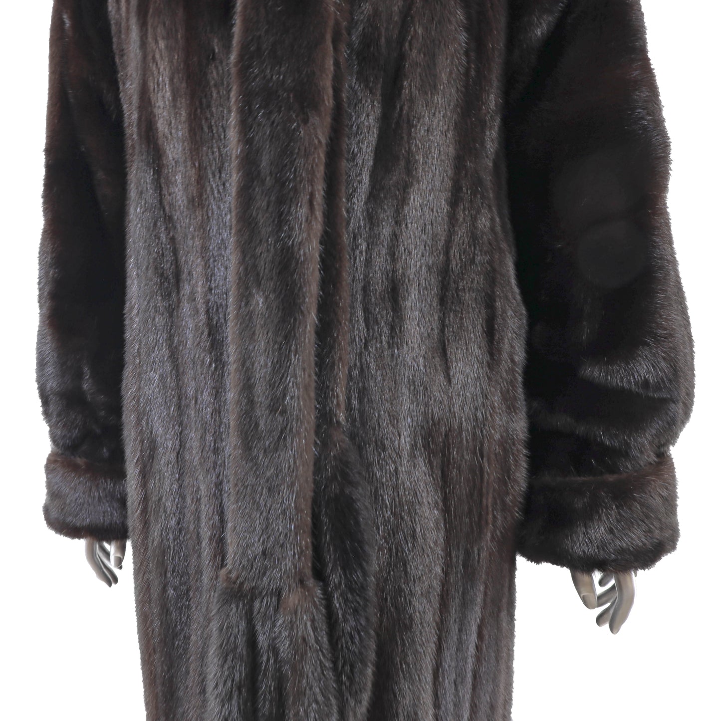 Black Mink Coat with Matching Scarf- Size XXL