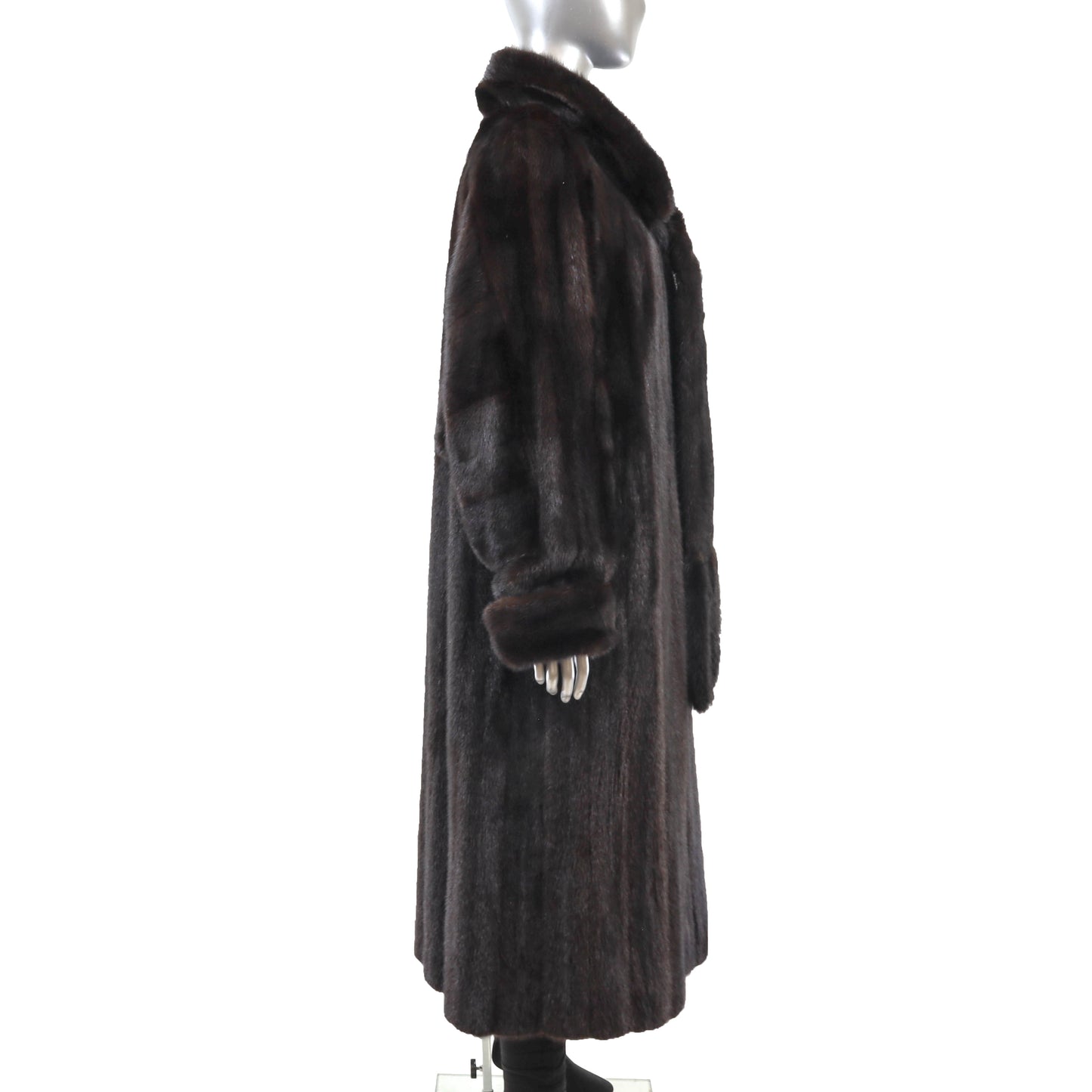 Black Mink Coat with Matching Scarf- Size XXL