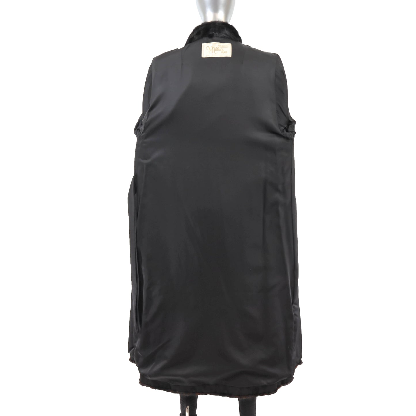 Dark Brown Section Mink Coat with Matching Hat- Size M