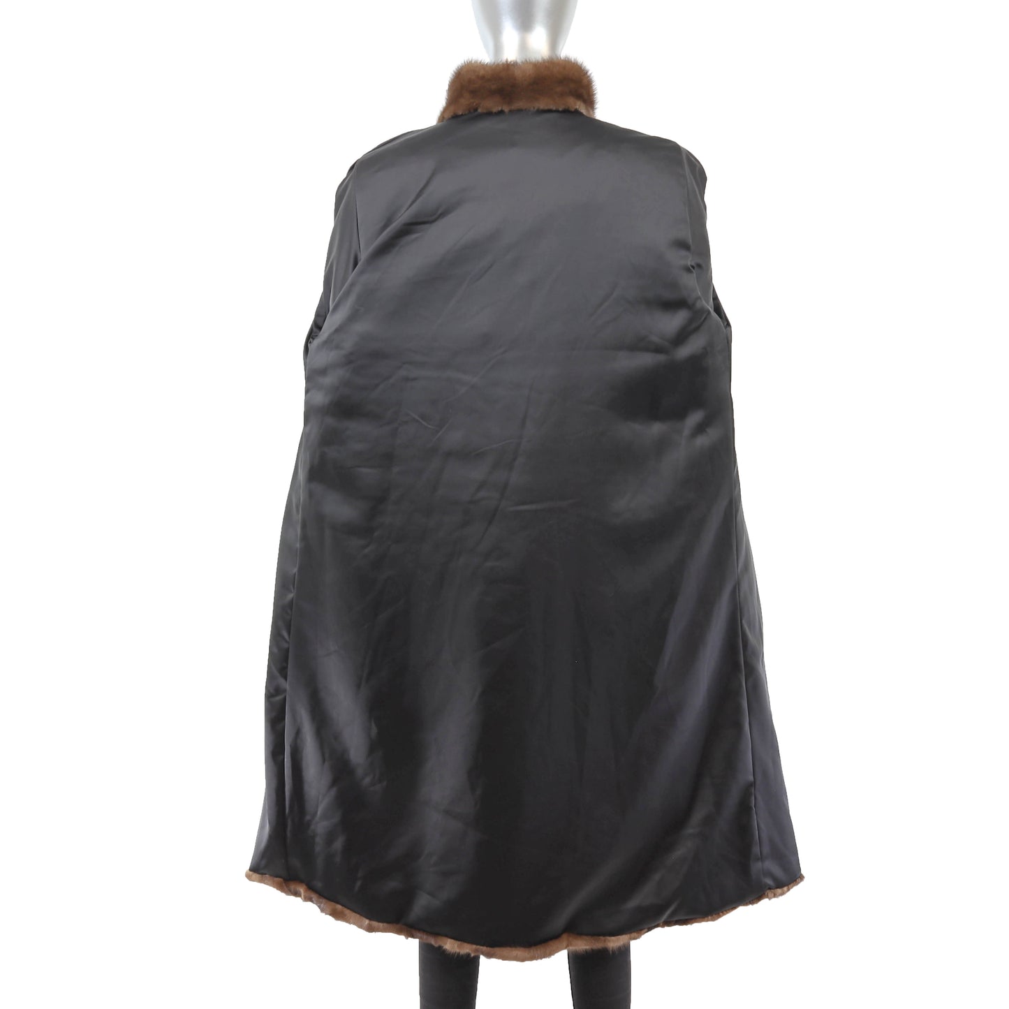 Brown Section Mink Coat- Size M