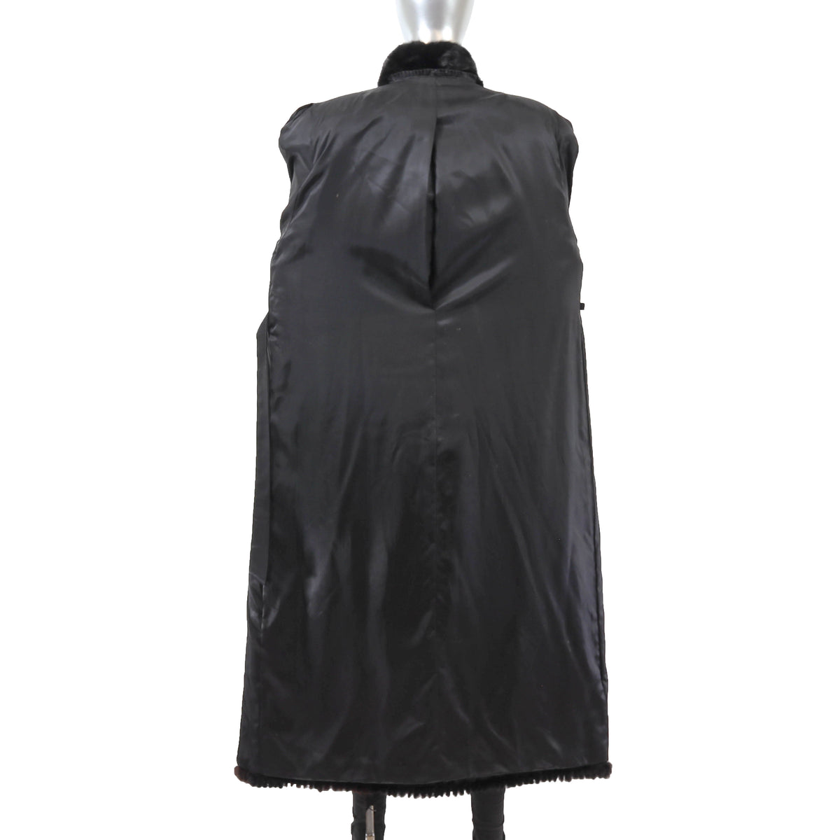 Black Corded Mink Coat- Size L