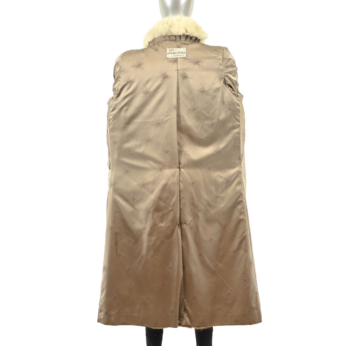 Light Brown Mink Coat with Fox Tuxedo and Sleeves- Size L