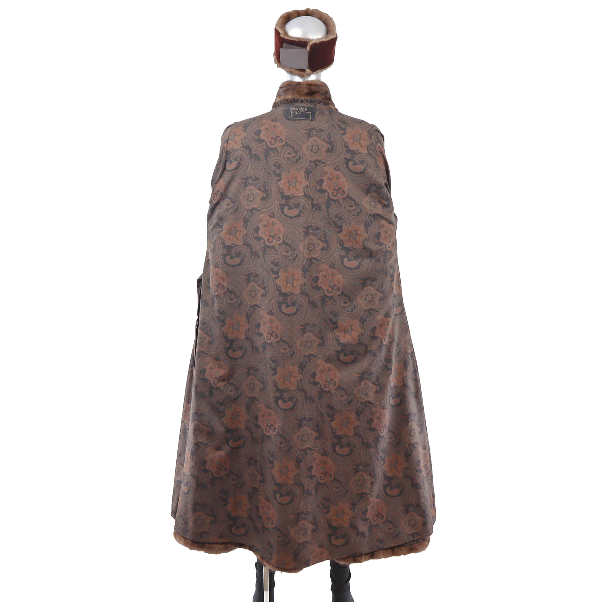 Brown Mink Coat with Matching Headband- Size XL