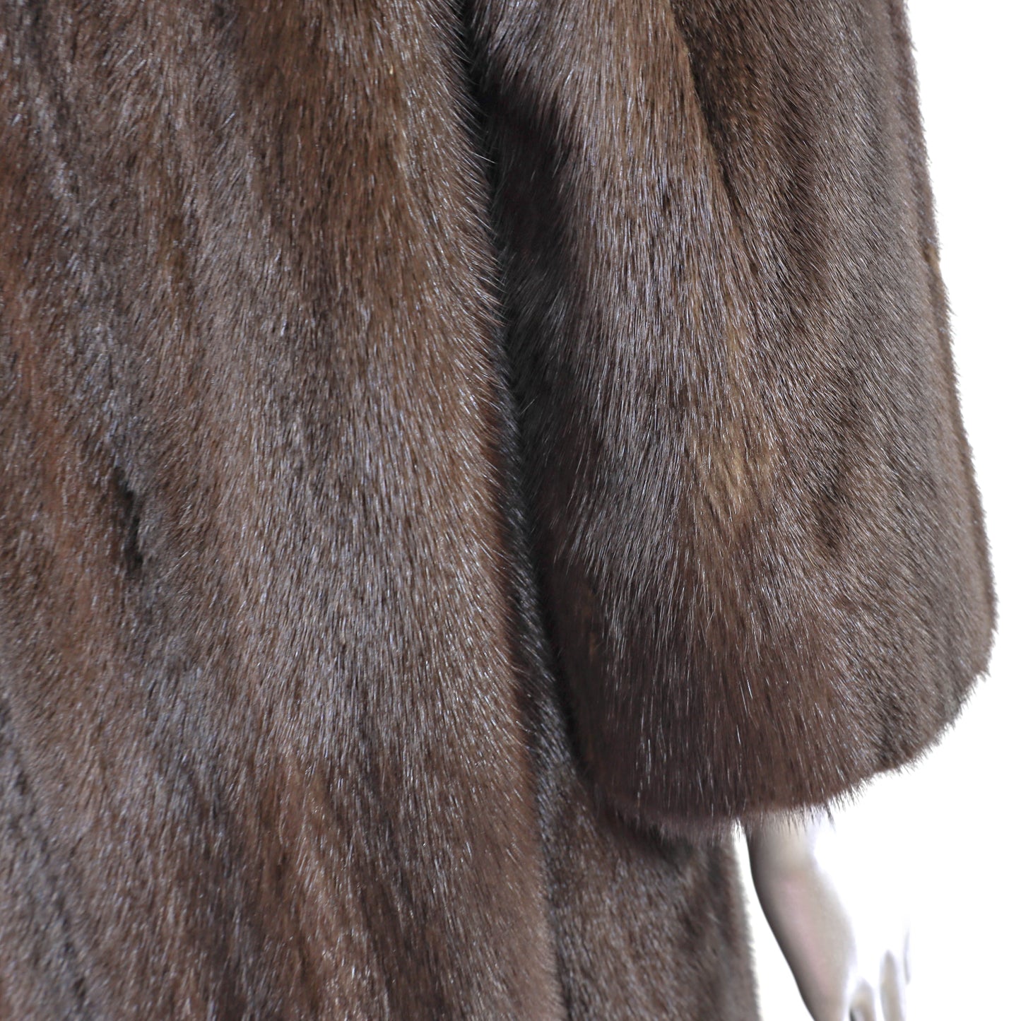 Dark Brown Mink 7/8 Coat- Size S