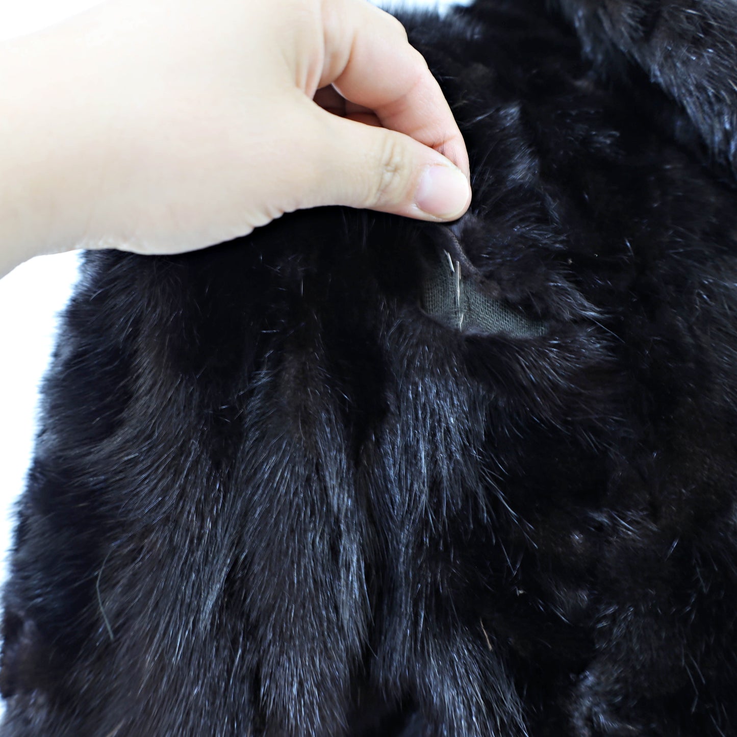 Black Section Mink Coat- Size S