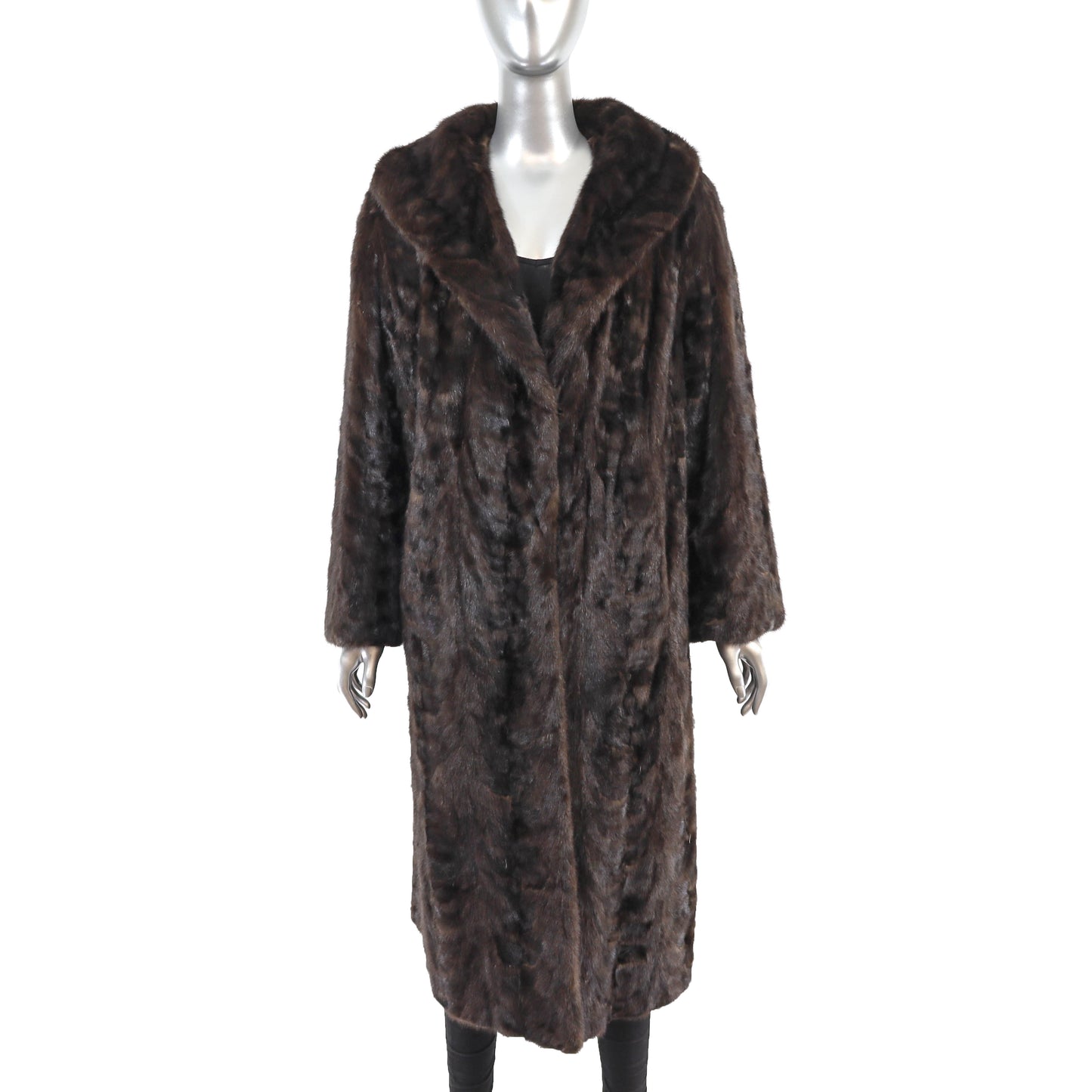 Mahogany Section Mink Coat- Size XL